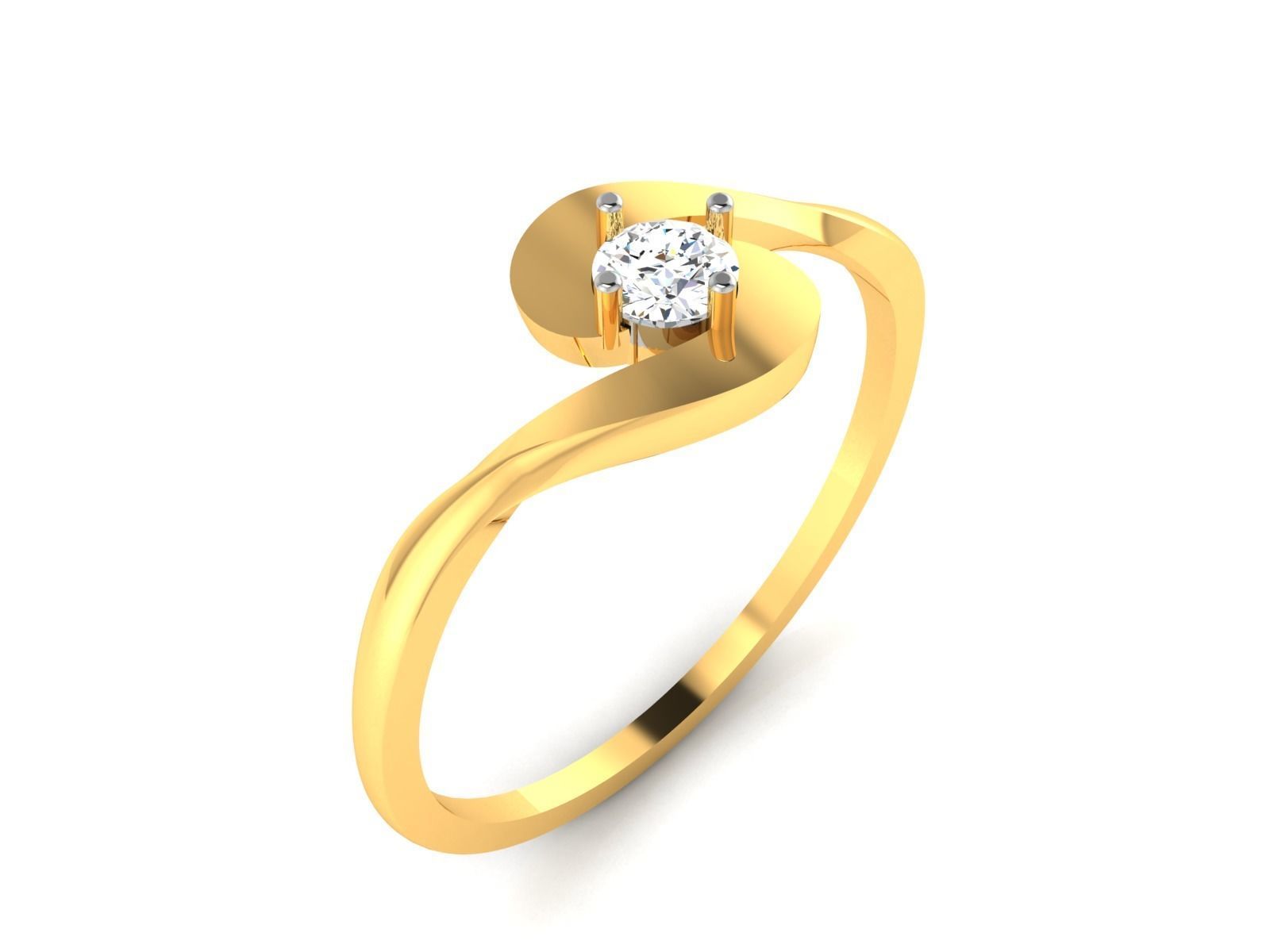 Women solitaire ring 3dm render detail 3D print model_5