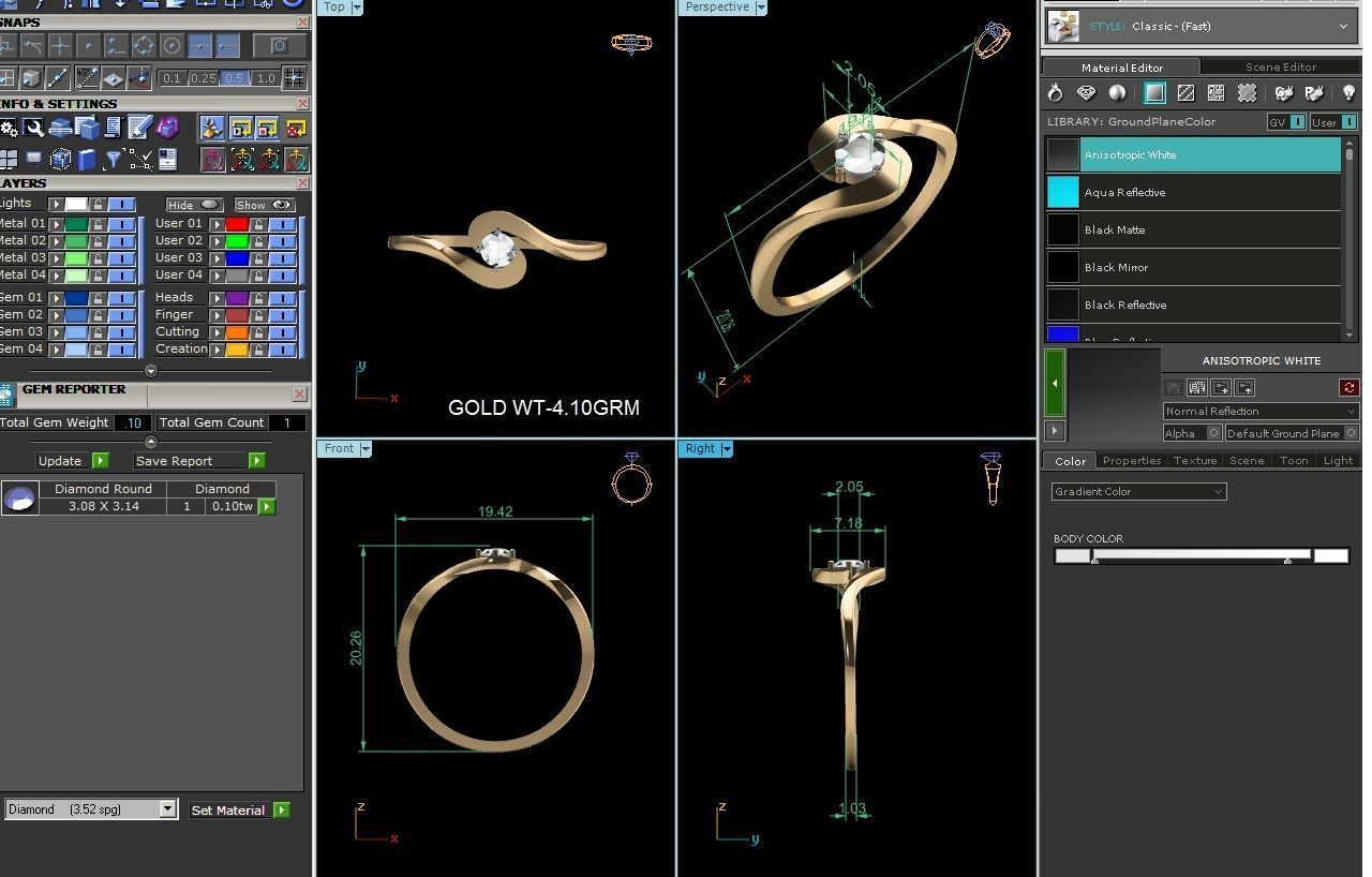 Women solitaire ring 3dm render detail 3D print model_8