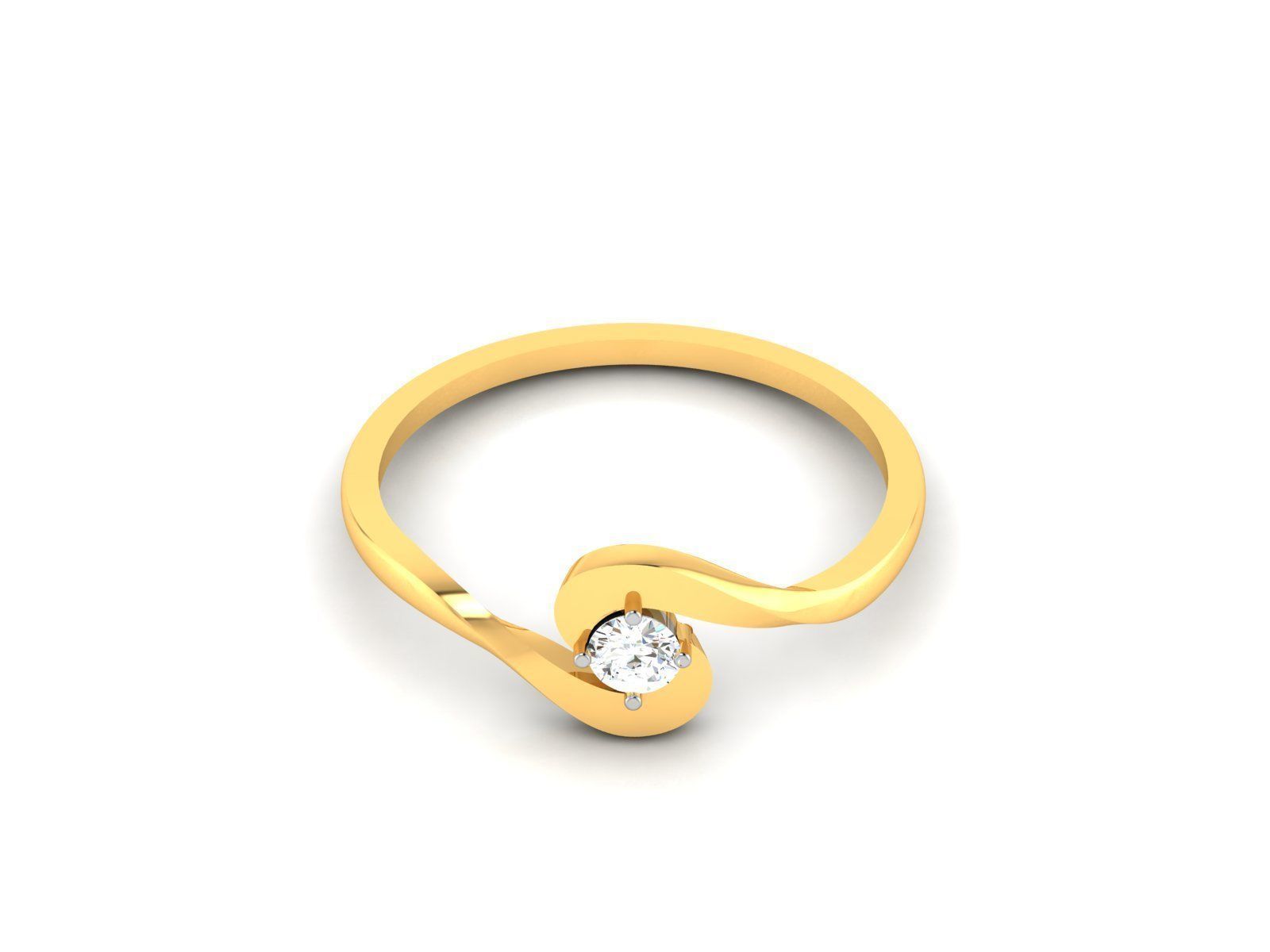 Women solitaire ring 3dm render detail 3D print model_1