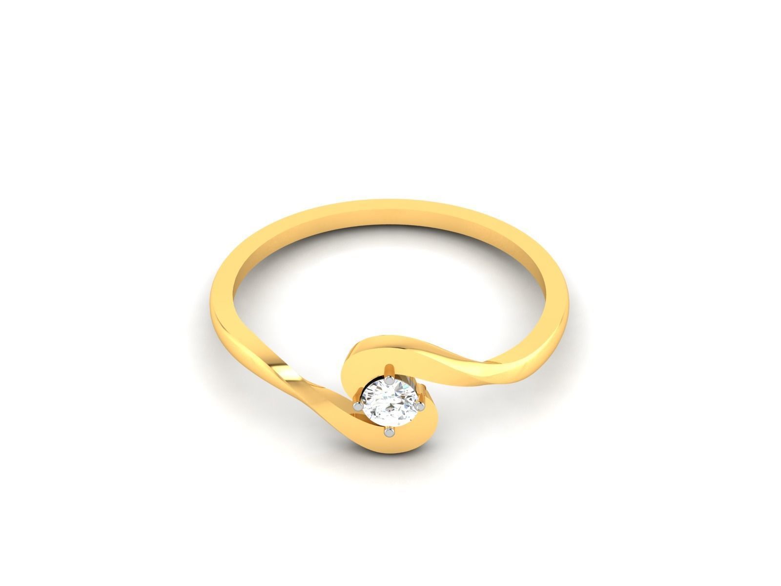 Women solitaire ring 3dm render detail 3D print model_4