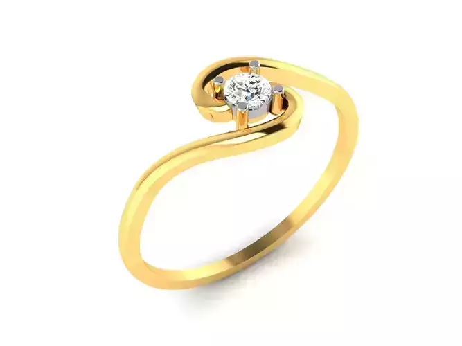 Women solitaire ring 3dm render detail 