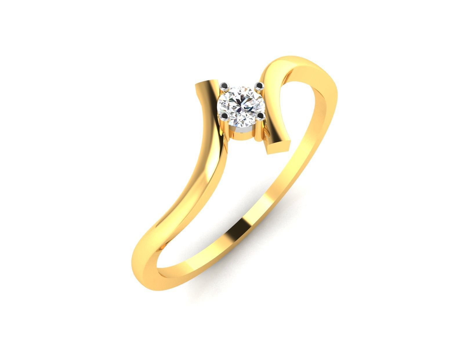 Women solitaire ring 3dm render detail 3D print model_4