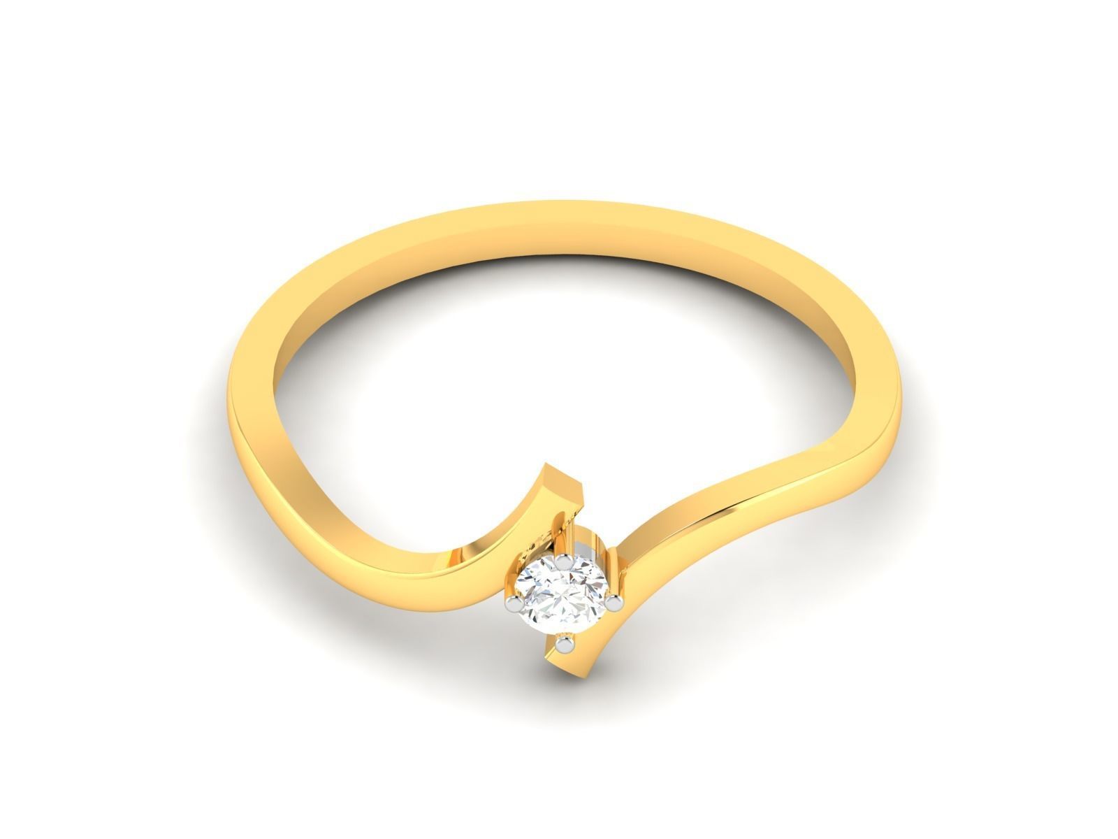 Women solitaire ring 3dm render detail 3D print model_7