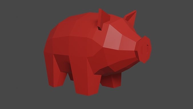 PIG LOWPOLY piggy bank Low-poly 3D model