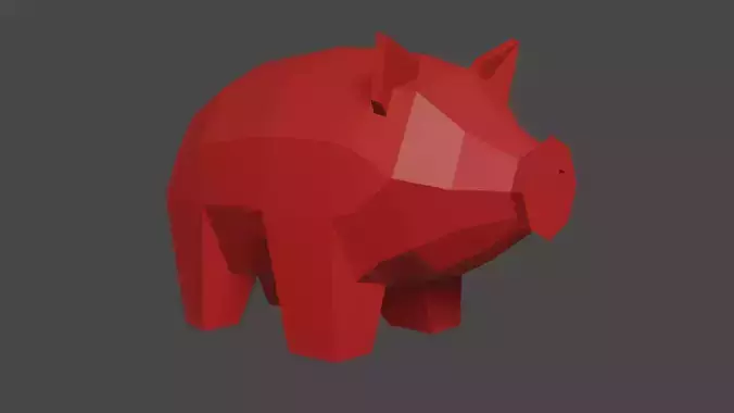 PIG LOWPOLY piggy bank Low-poly 3D model