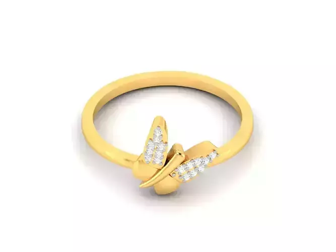 Women Butterfly  Band Ring 3dm render detail 3D print model