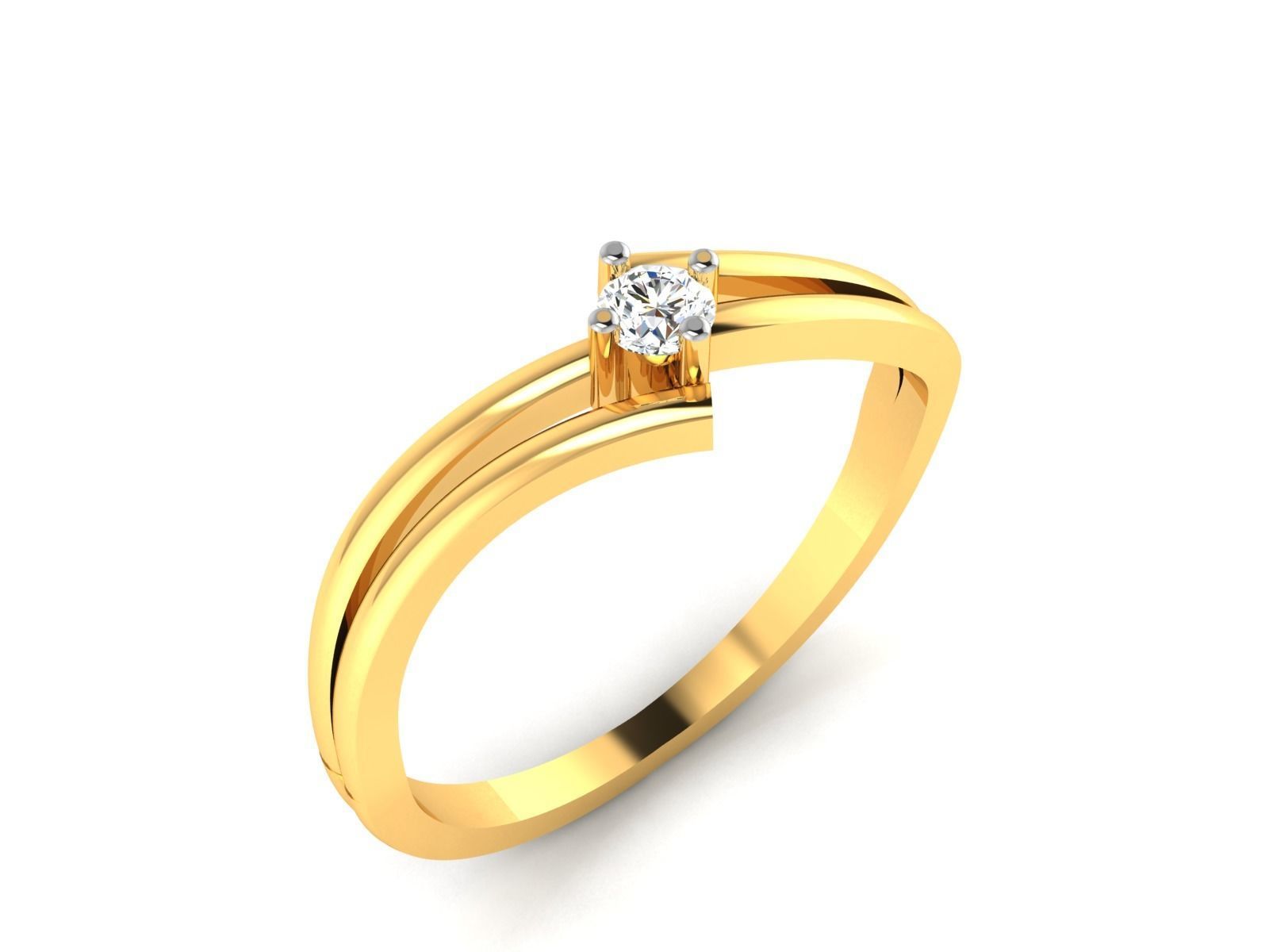 Women solitaire ring 3dm render detail  3D print model_1