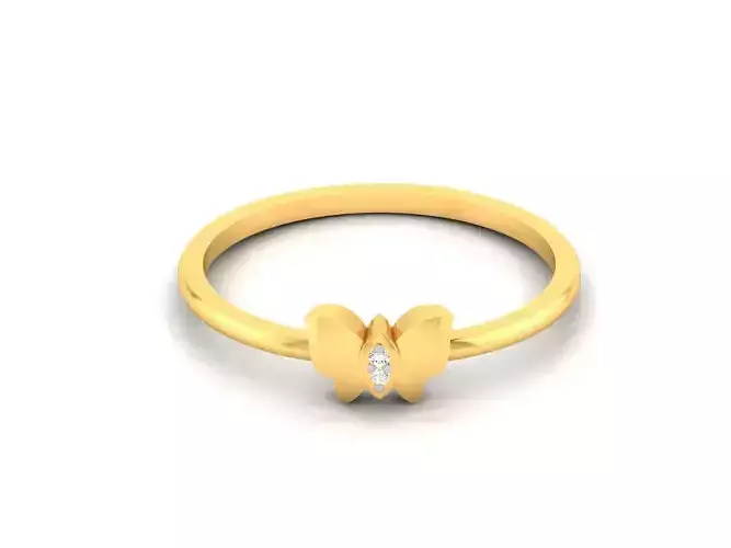 Women Butterfly Band Ring 3dm render detail 3D print model