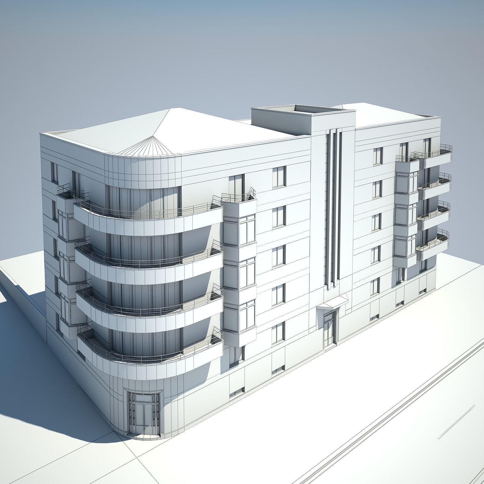 Apartment Building 04 3D model_17