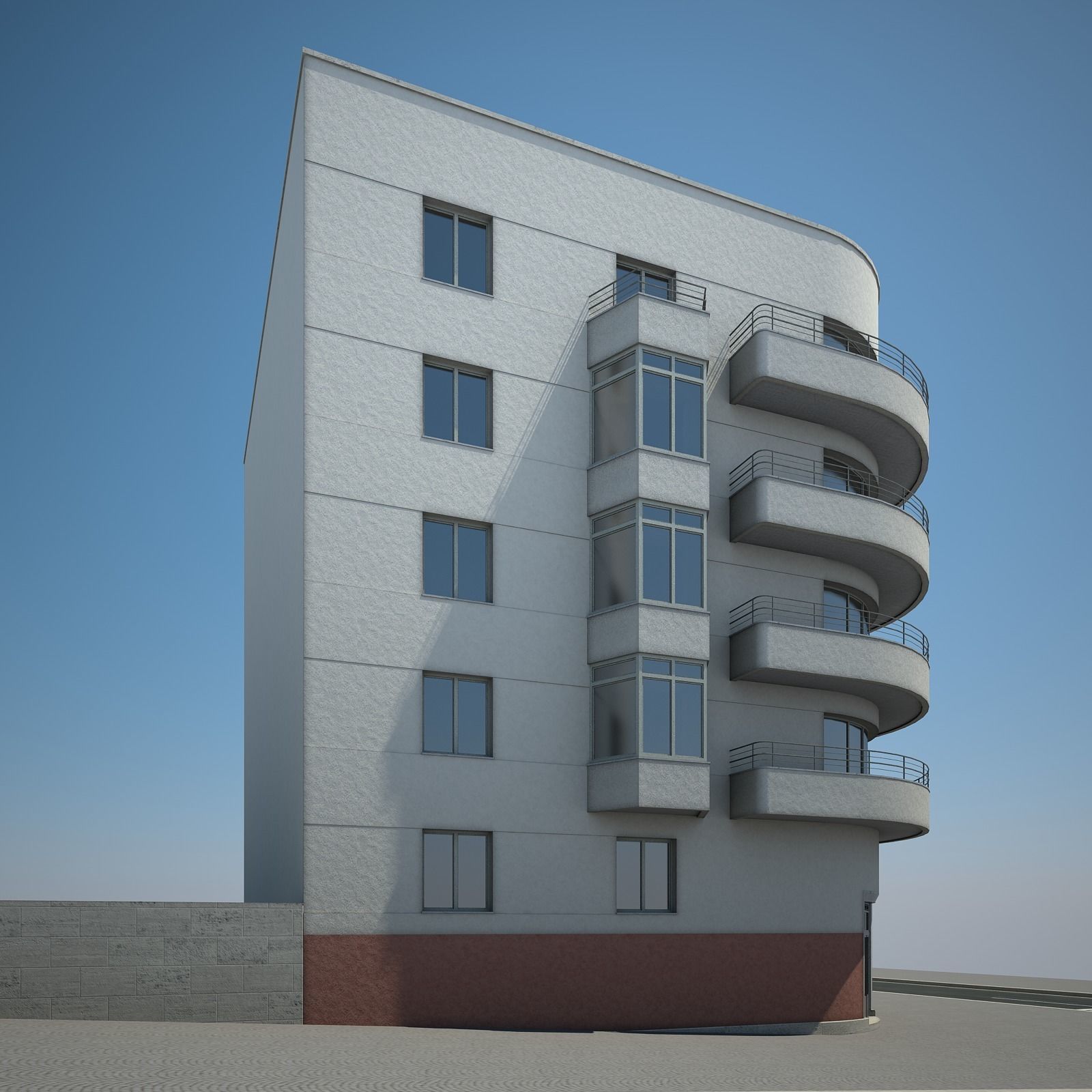 Apartment Building 04 3D model_4
