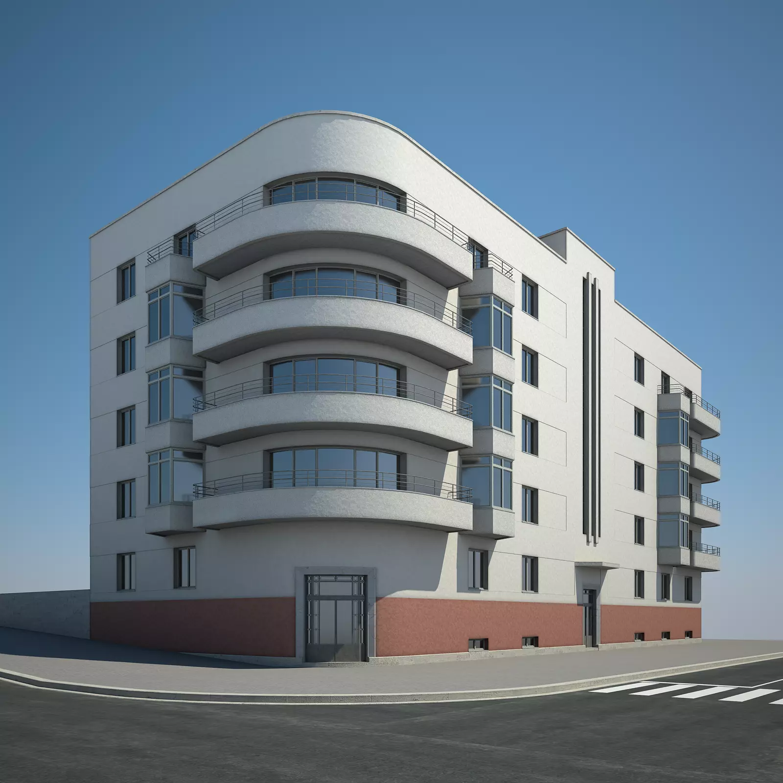 Apartment Building 04 3D model_0