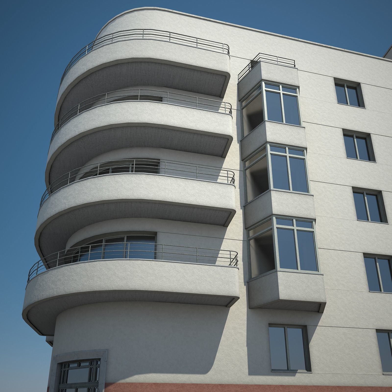 Apartment Building 04 3D model_6