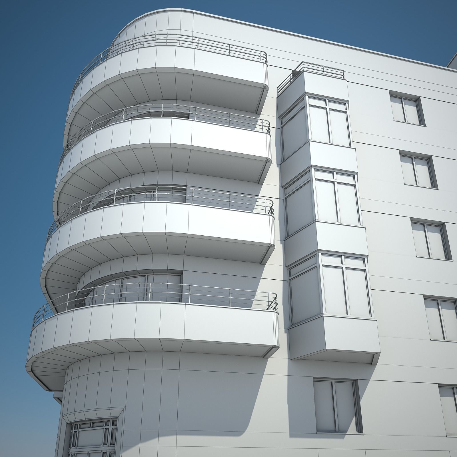 Apartment Building 04 3D model_15