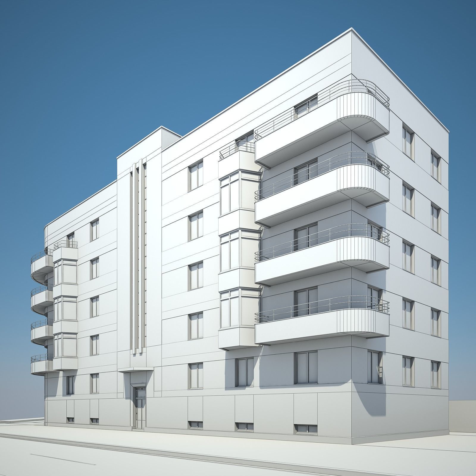 Apartment Building 04 3D model_10