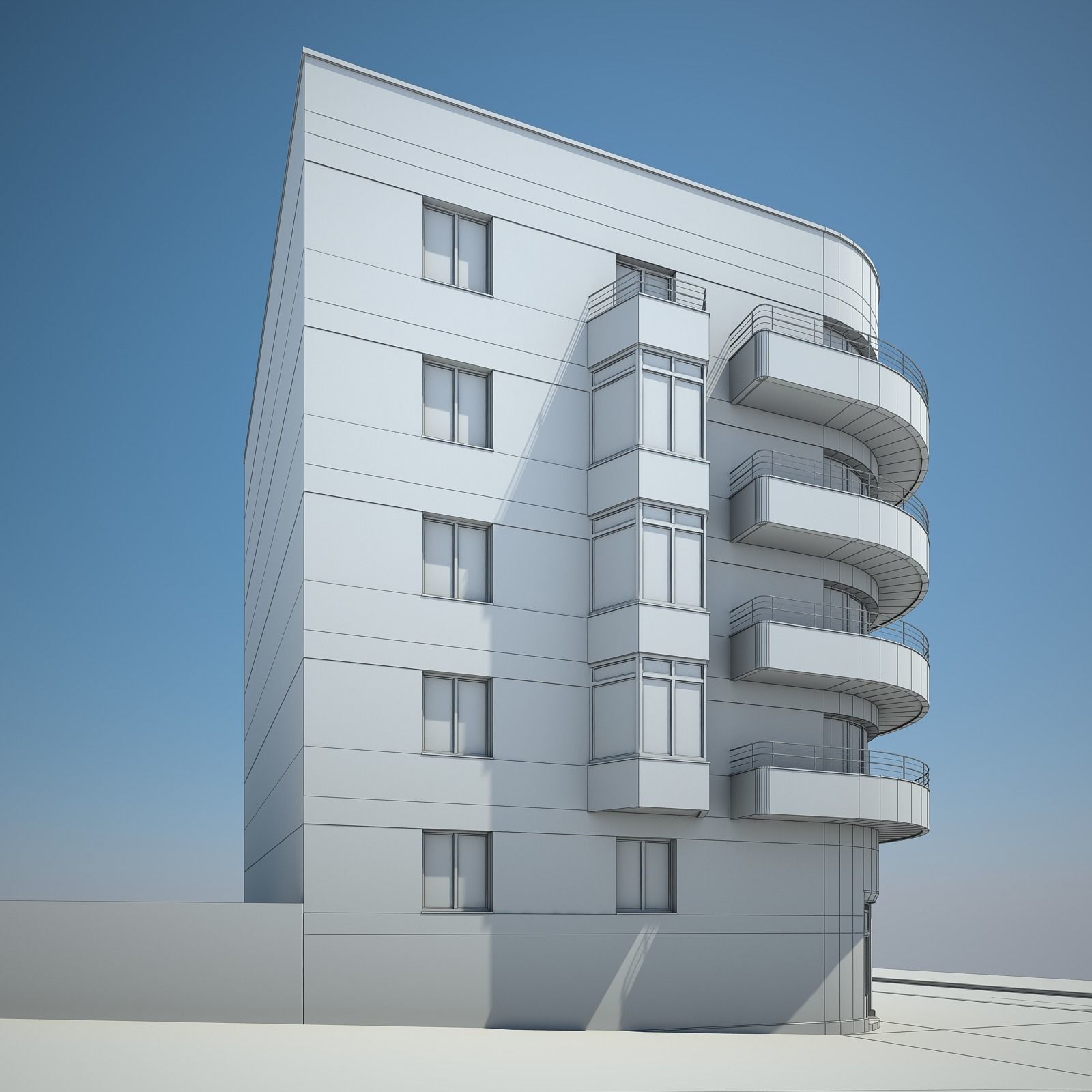 Apartment Building 04 3D model_13