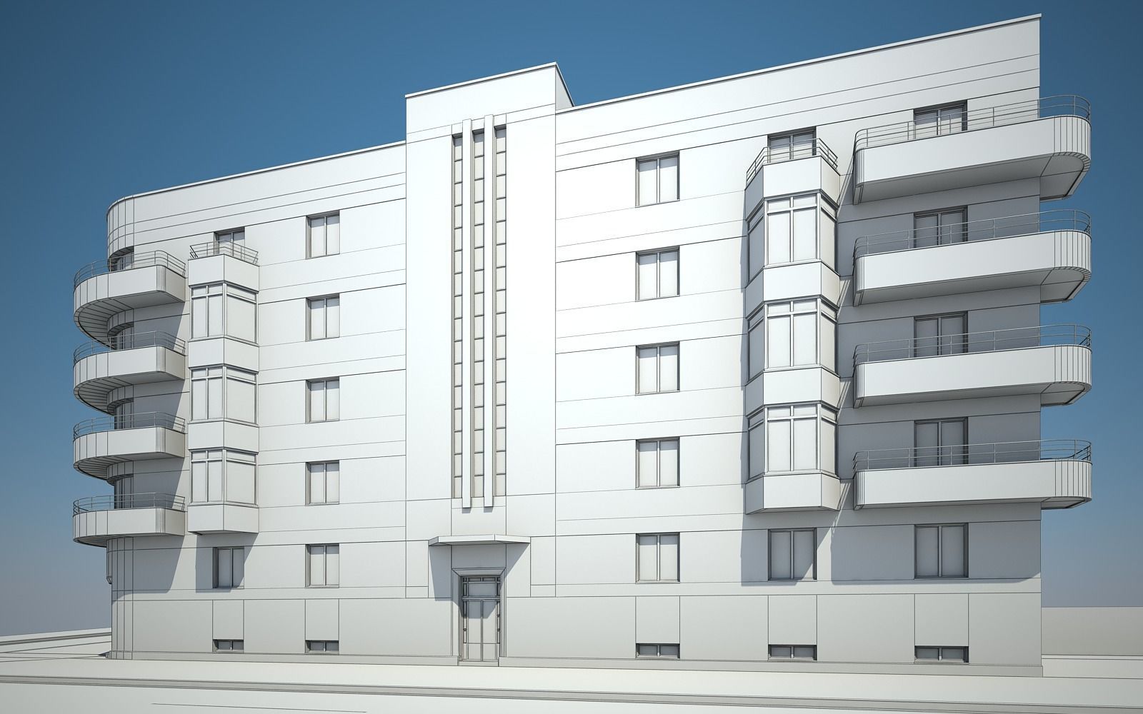 Apartment Building 04 3D model_12