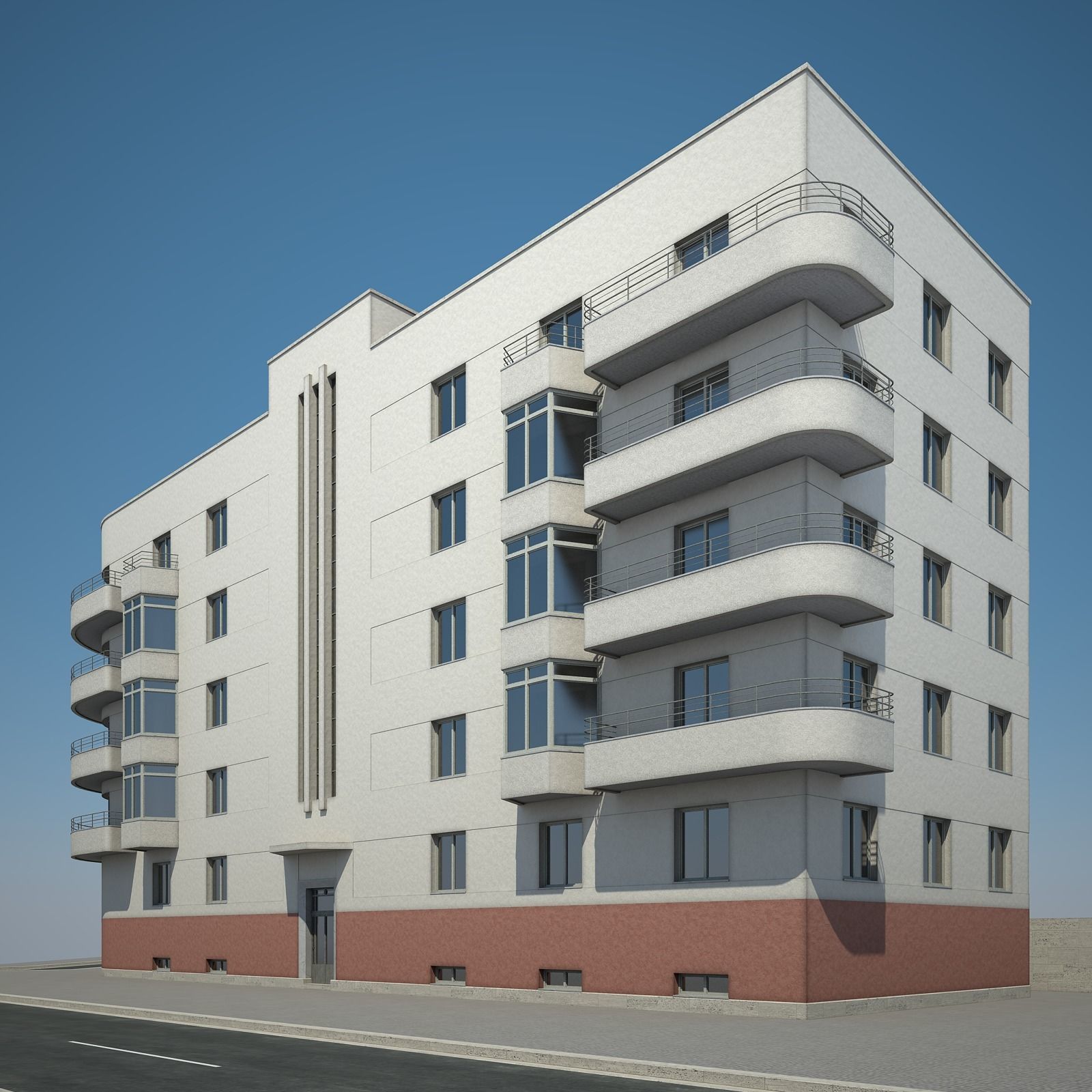 Apartment Building 04 3D model_1