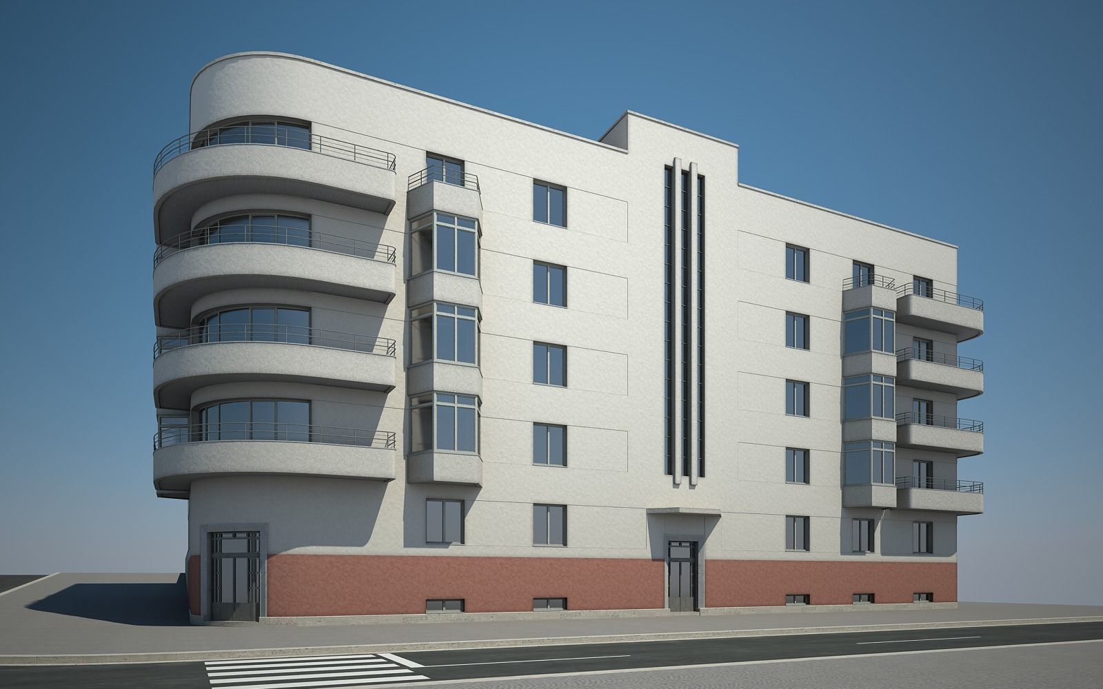 Apartment Building 04 3D model_2