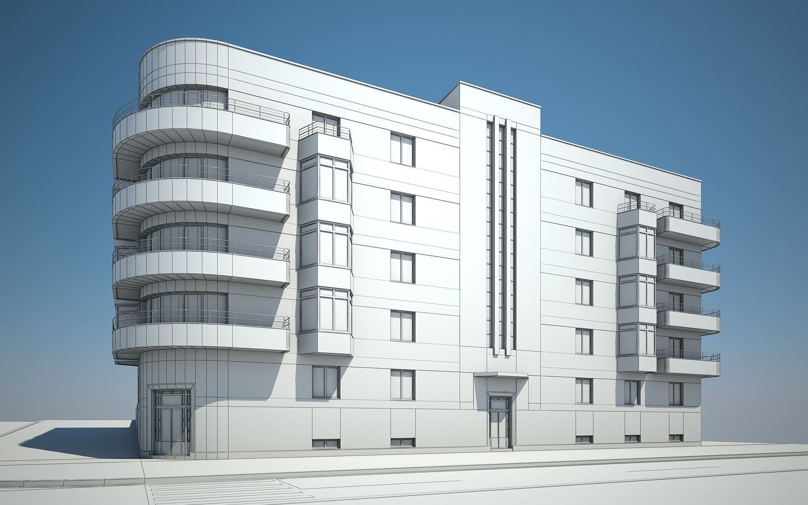 Apartment Building 04 3D model_11