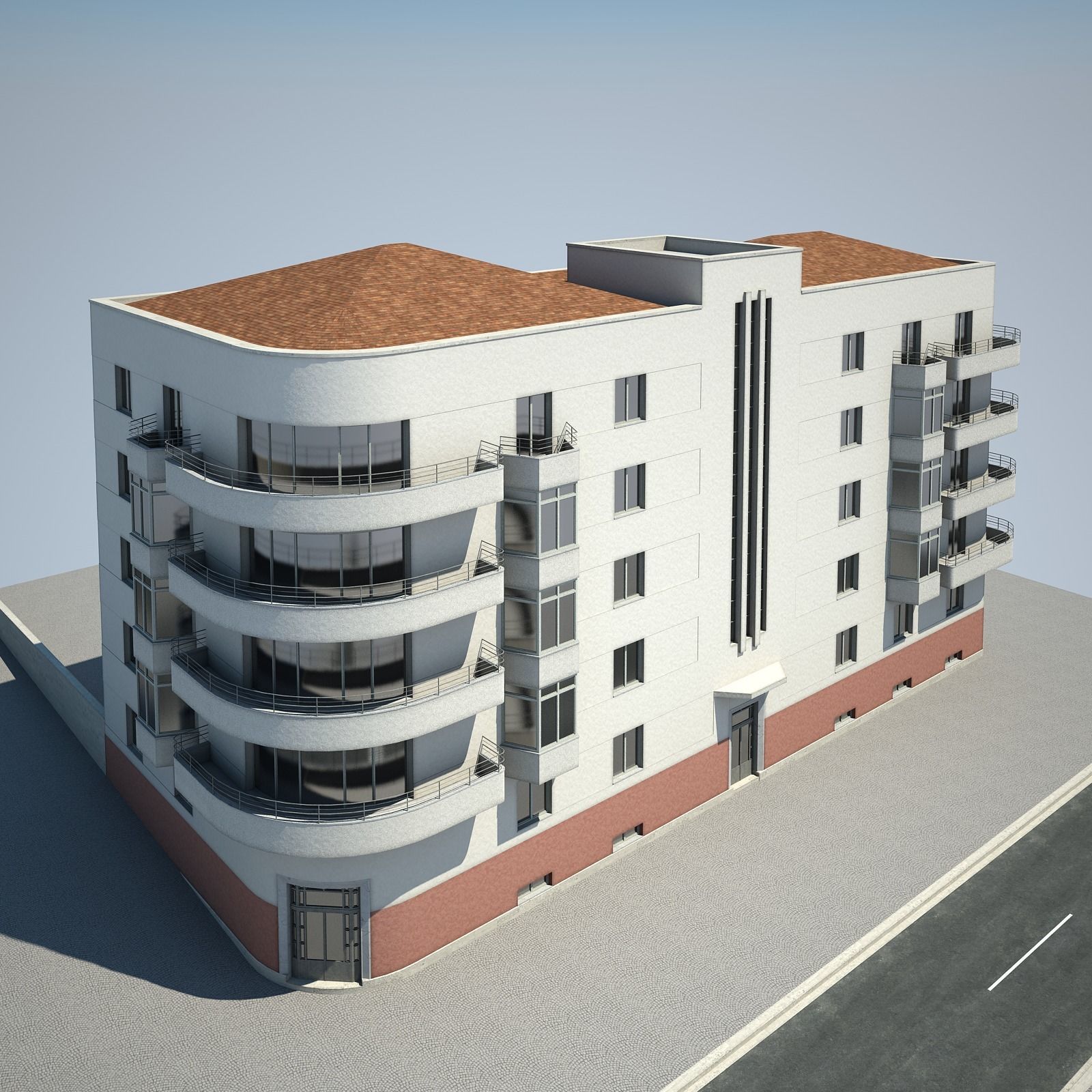 Apartment Building 04 3D model_8
