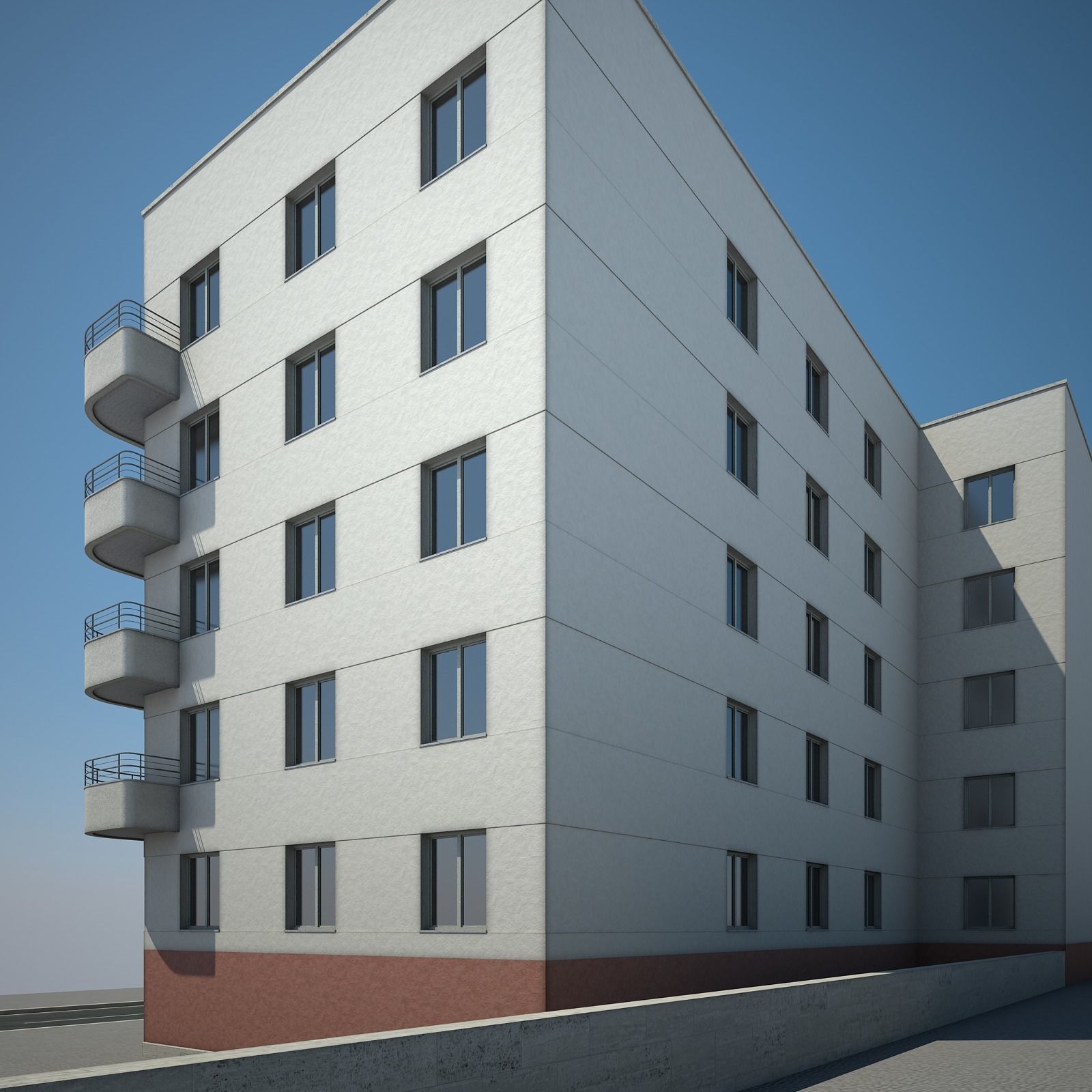 Apartment Building 04 3D model_5