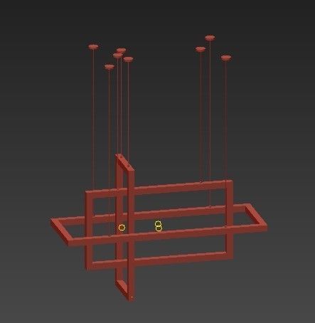 Umei geometric chandelier 3D model_4