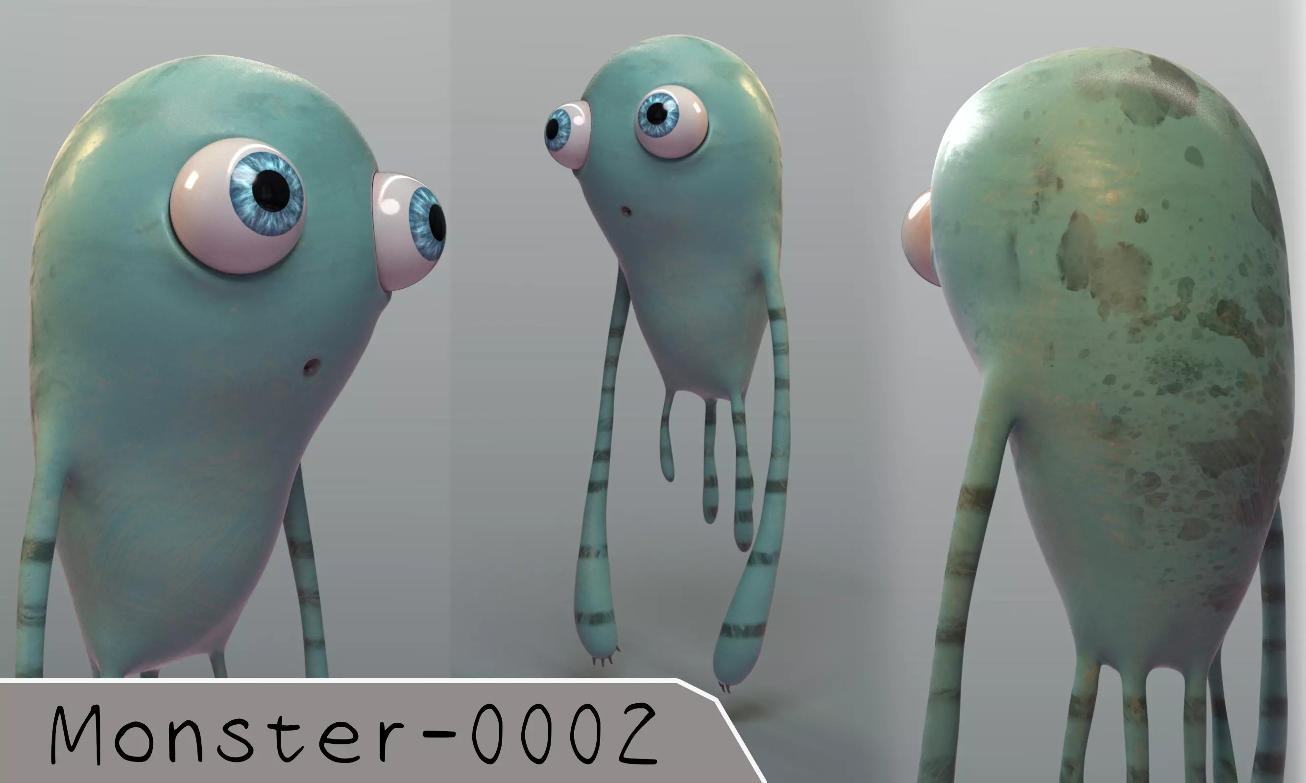 monster0002 creature with big eyes 3D model_0