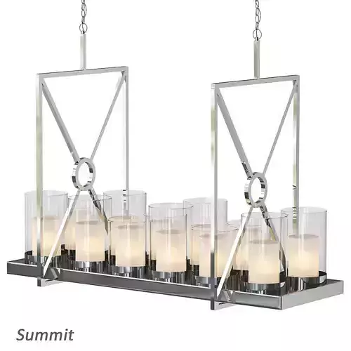 Summit light fixture with candles hanging from it