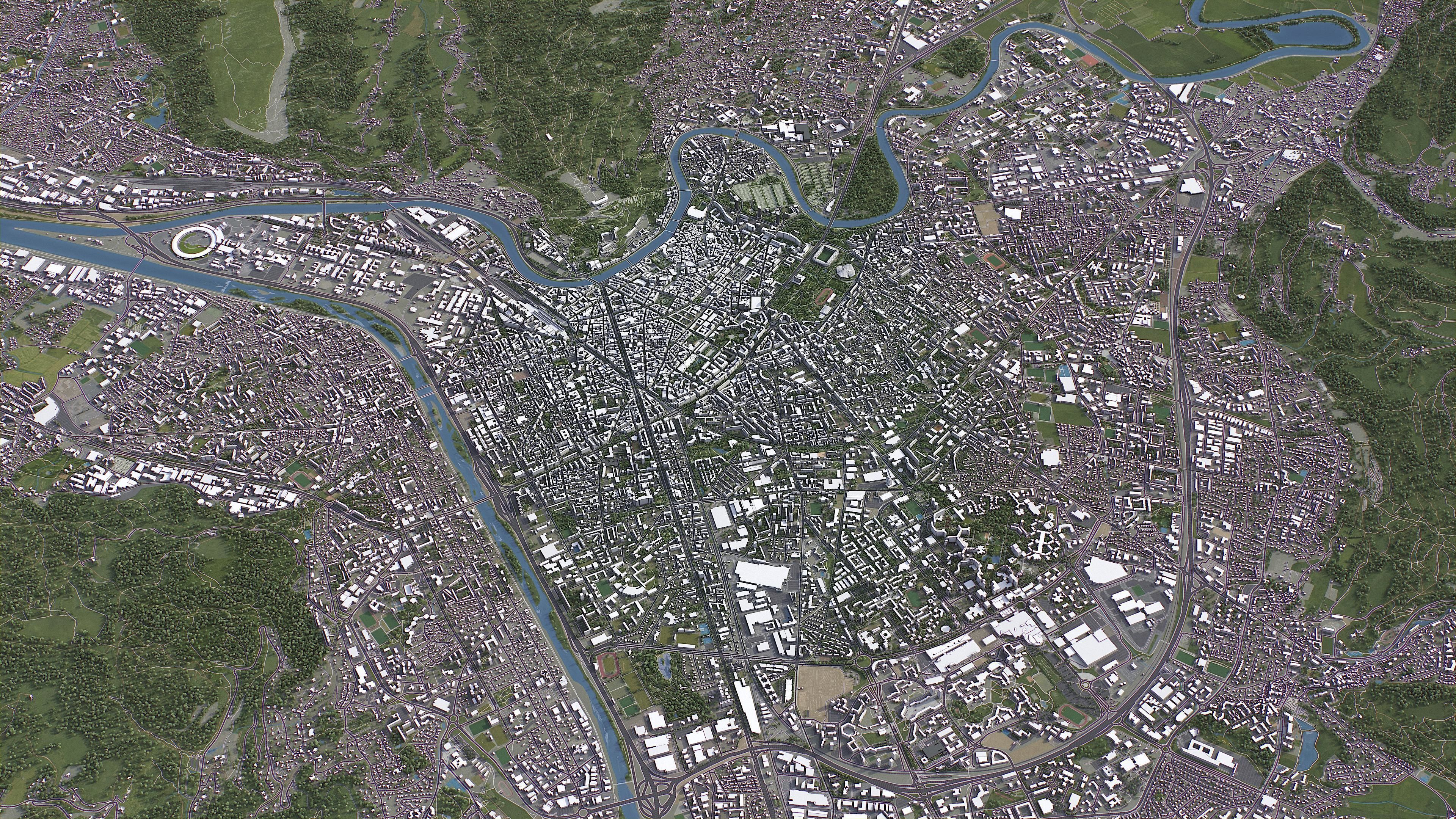 Grenoble - 3D City Model Low-poly 3D model_11