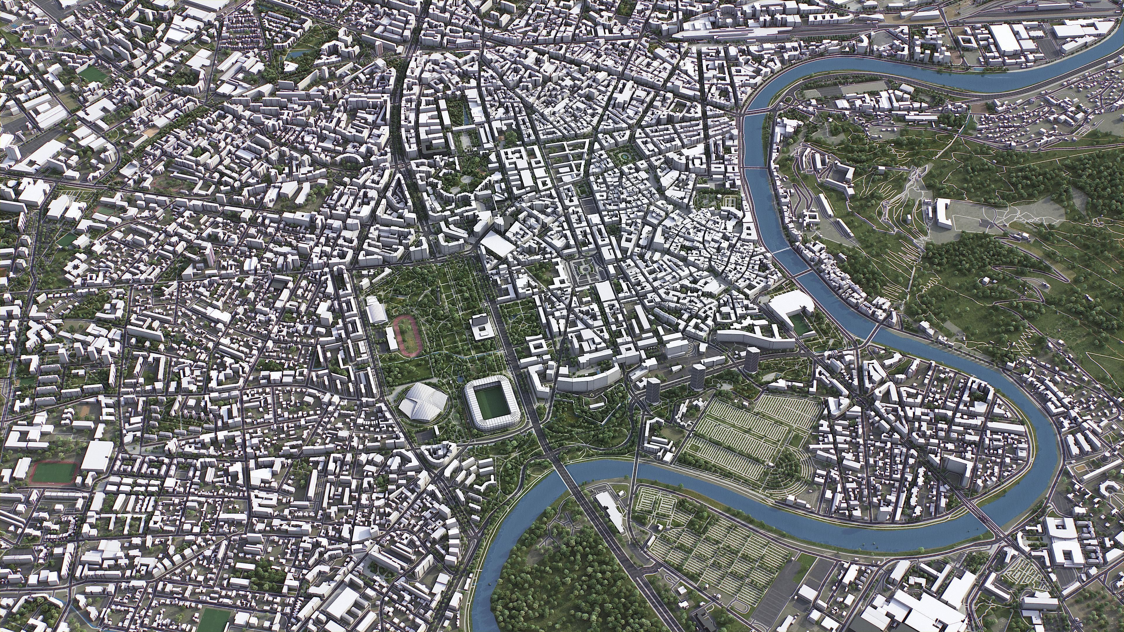 Grenoble - 3D City Model Low-poly 3D model_6