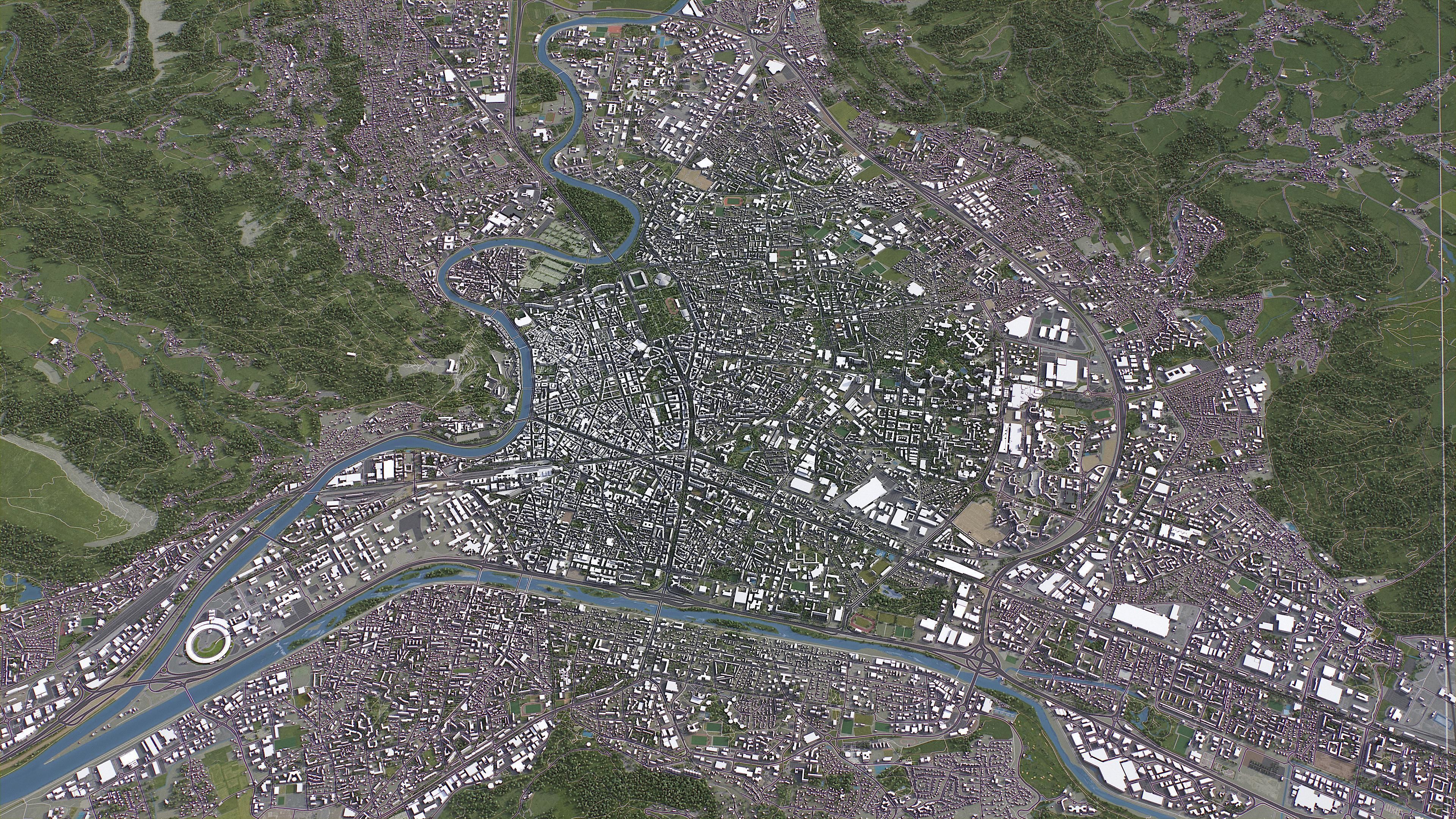 Grenoble - 3D City Model Low-poly 3D model_12