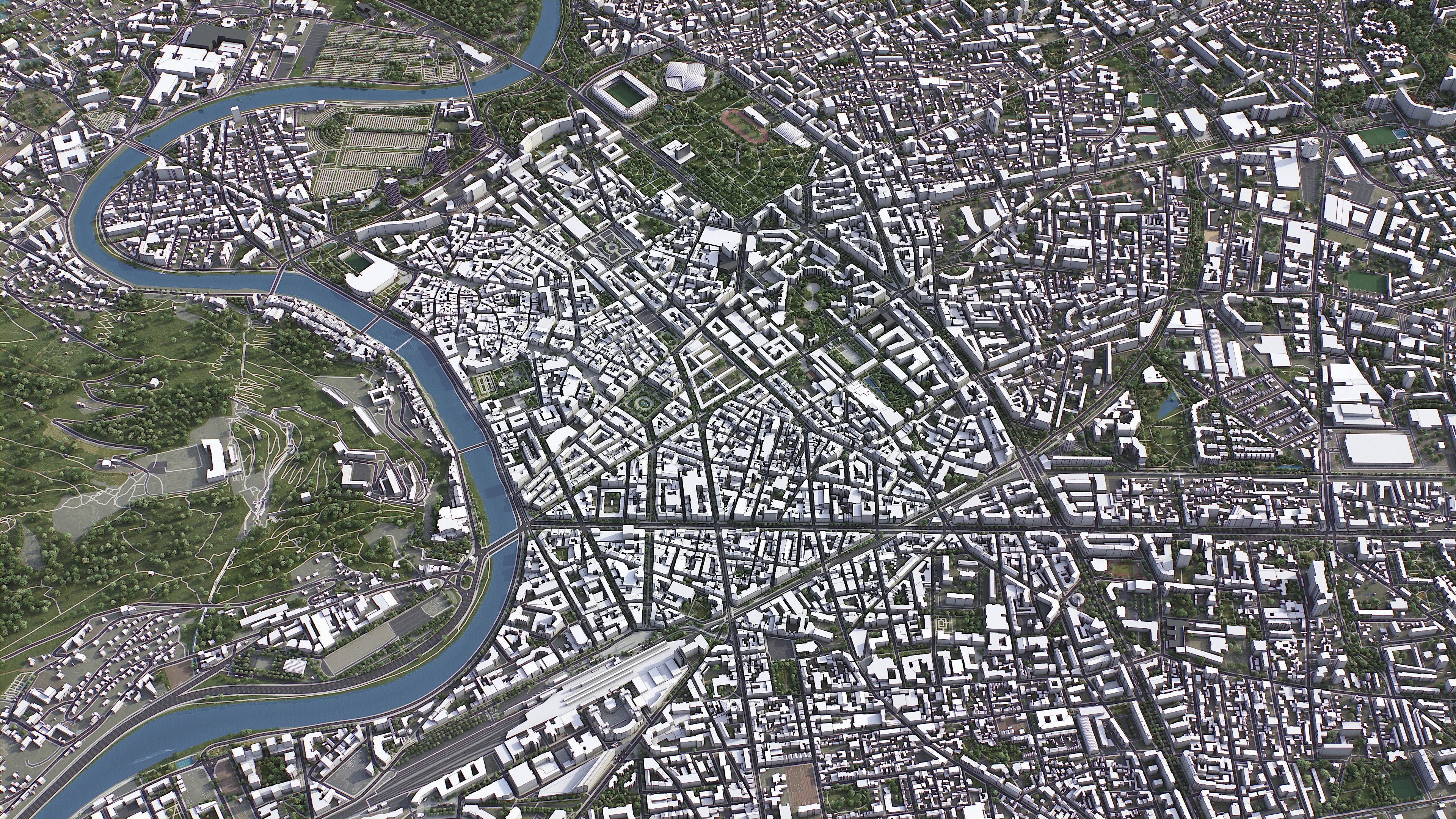 Grenoble - 3D City Model Low-poly 3D model_4