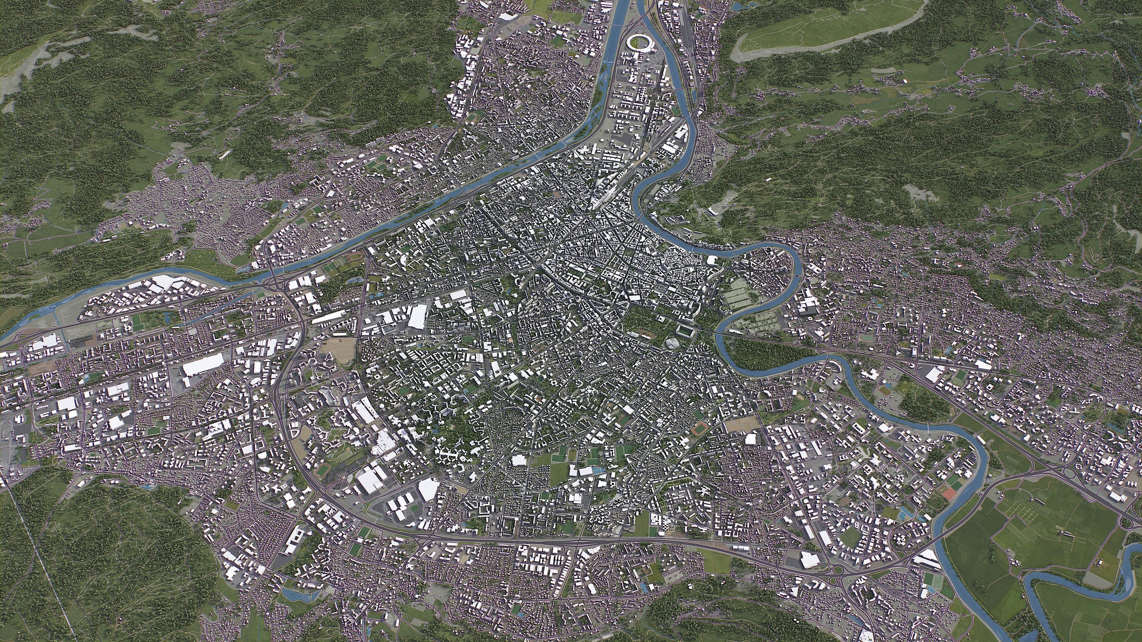 Grenoble - 3D City Model Low-poly 3D model_16