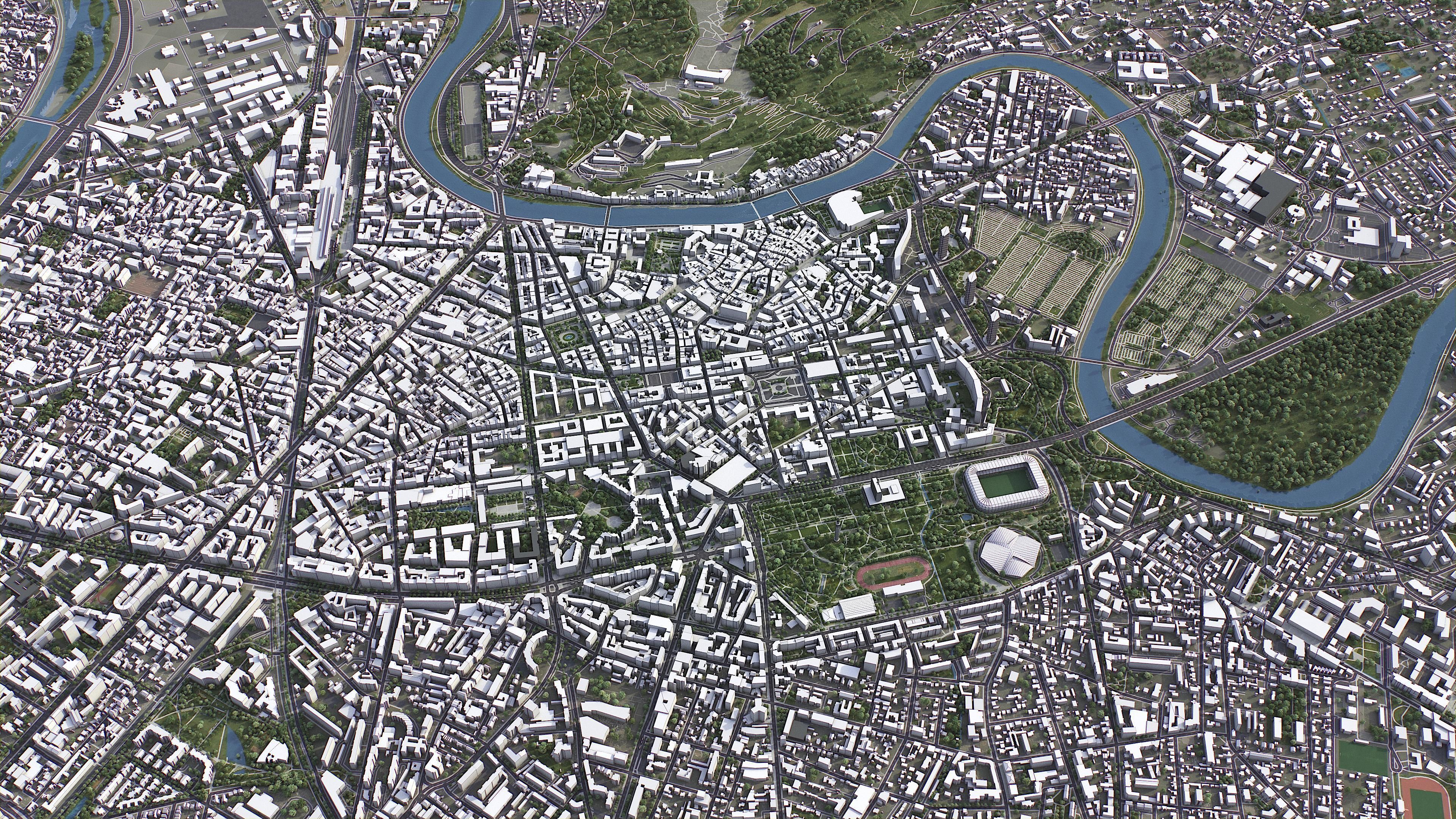 Grenoble - 3D City Model Low-poly 3D model_7