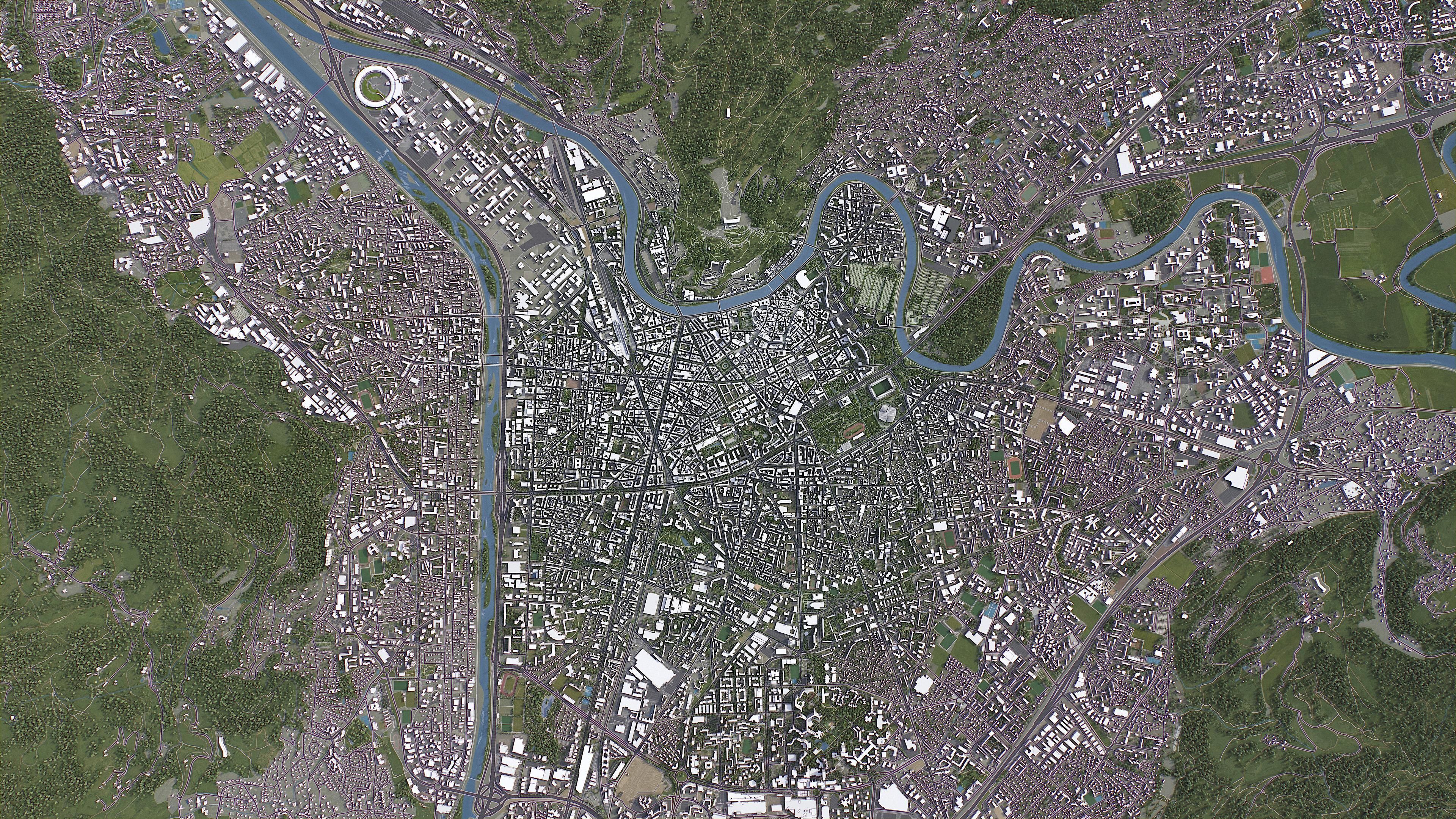 Grenoble - 3D City Model Low-poly 3D model_18