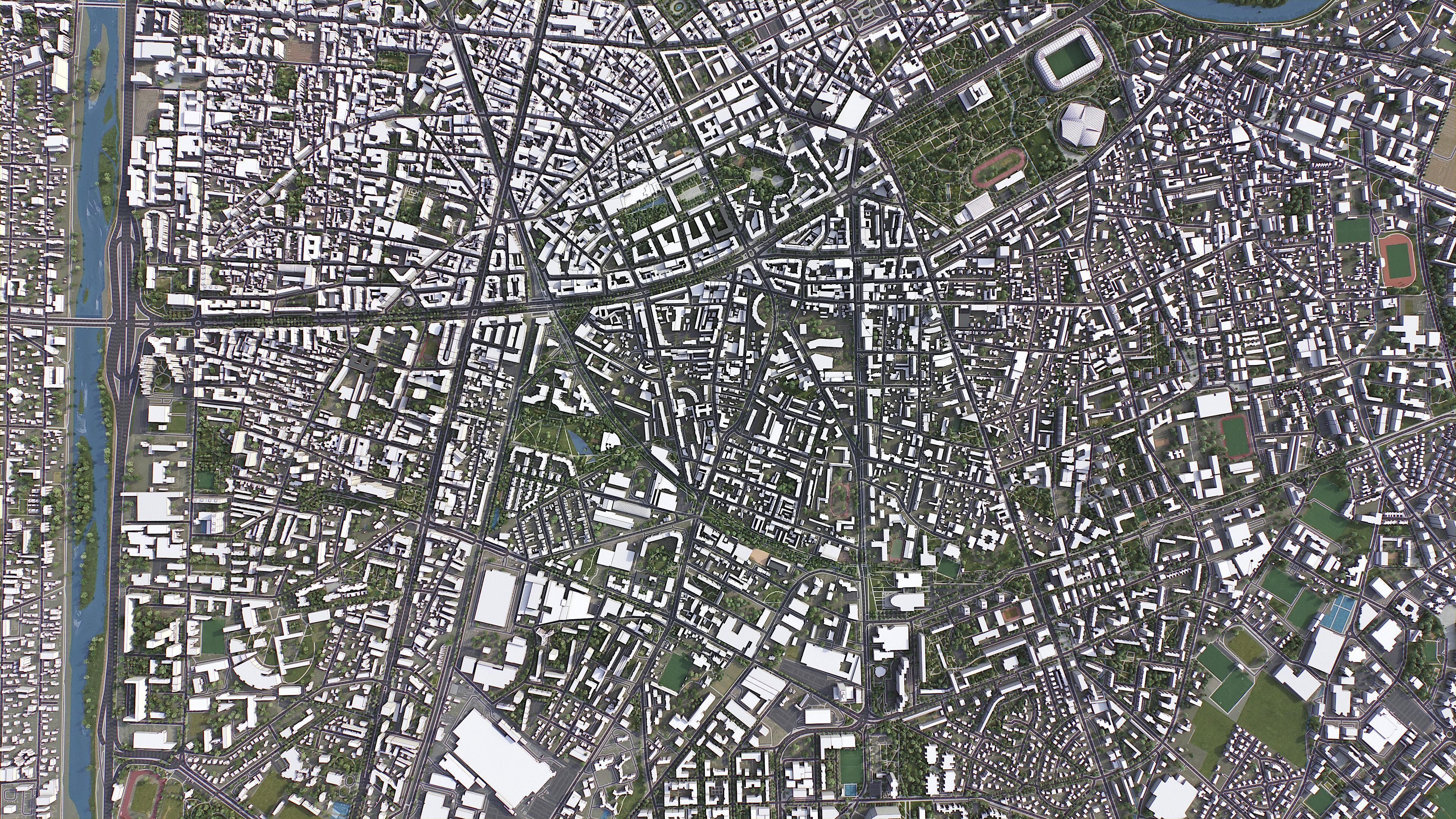 Grenoble - 3D City Model Low-poly 3D model_9