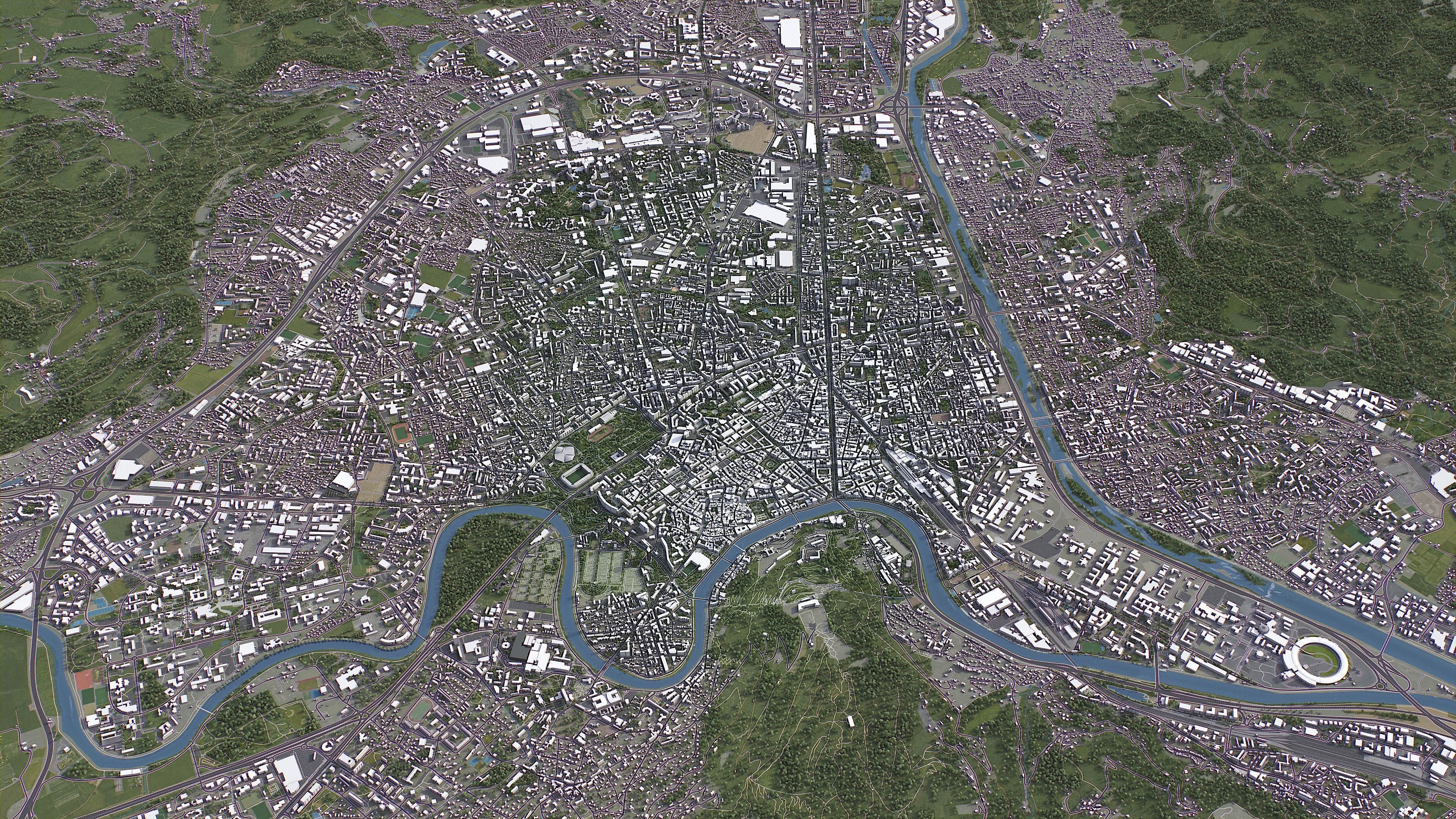 Grenoble - 3D City Model Low-poly 3D model_14