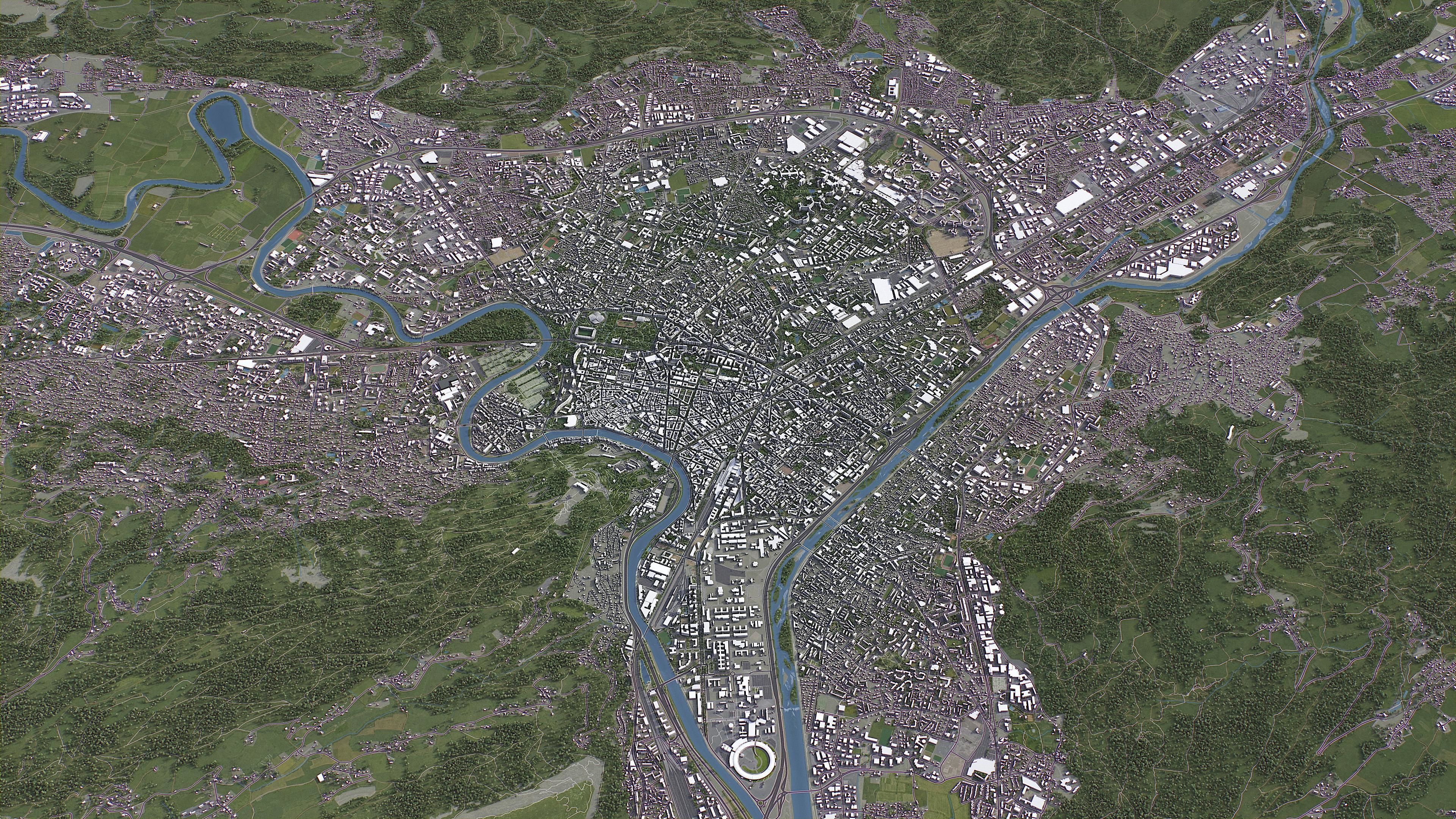 Grenoble - 3D City Model Low-poly 3D model_13