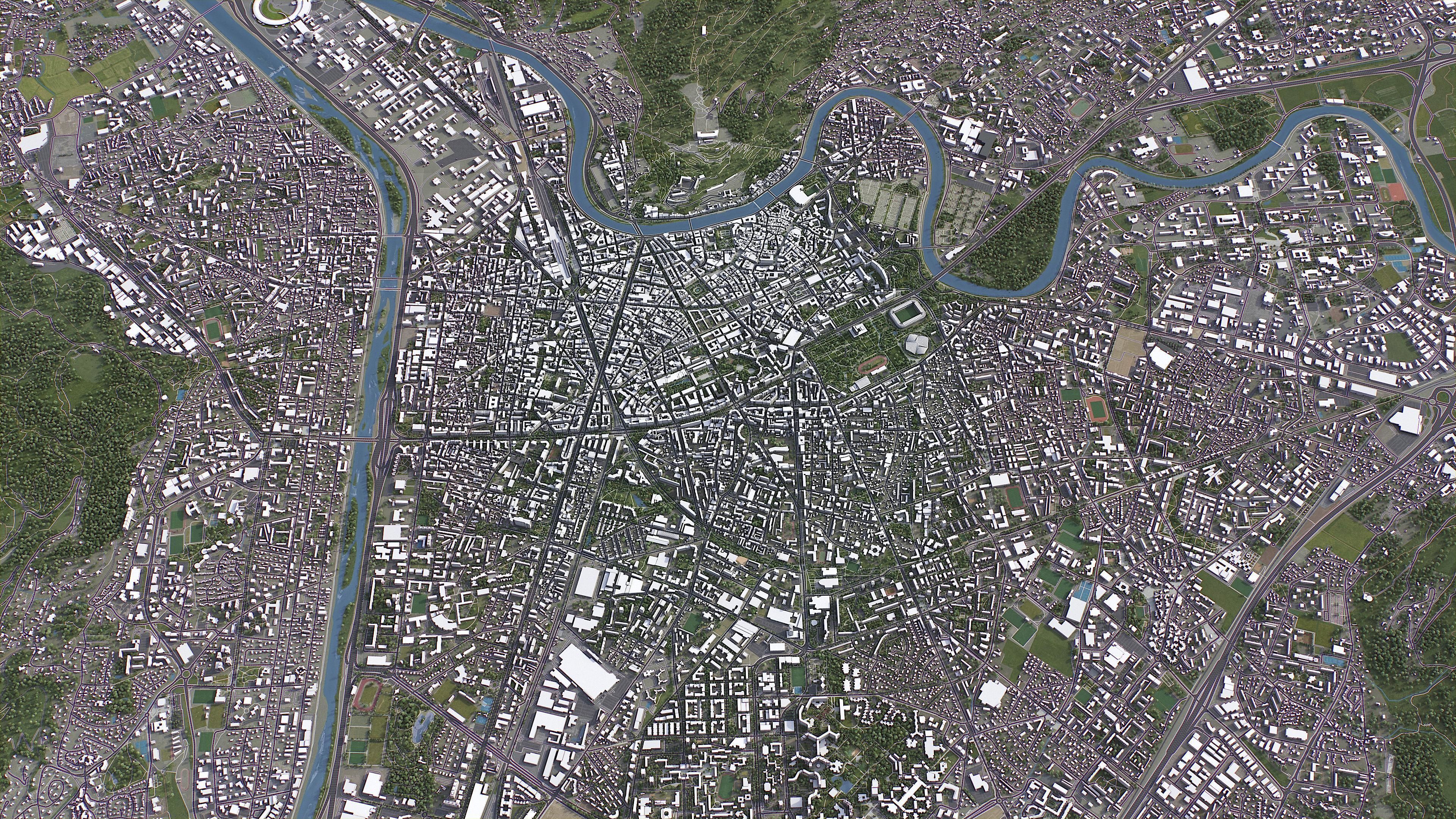 Grenoble - 3D City Model Low-poly 3D model_10