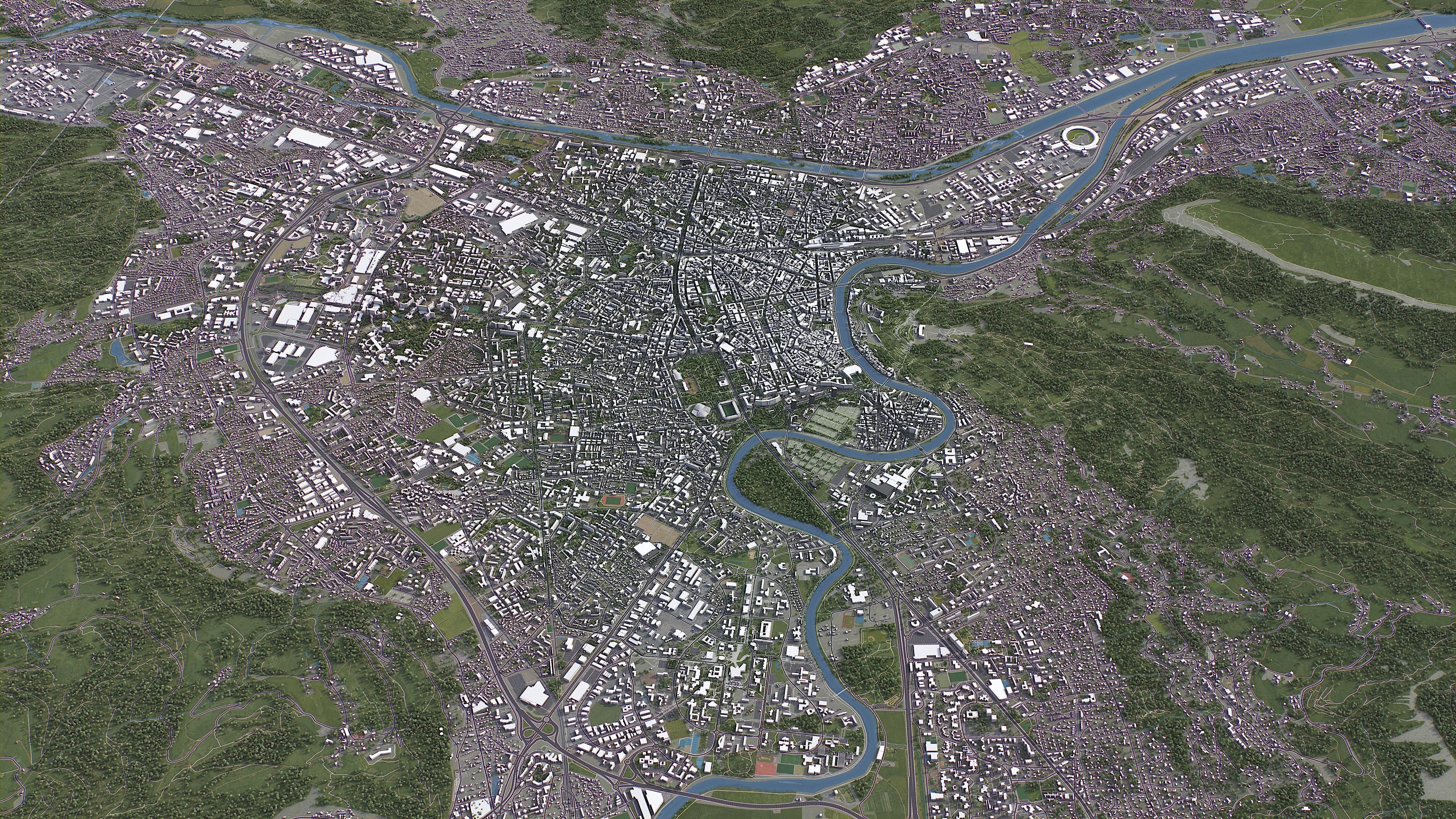 Grenoble - 3D City Model Low-poly 3D model_15