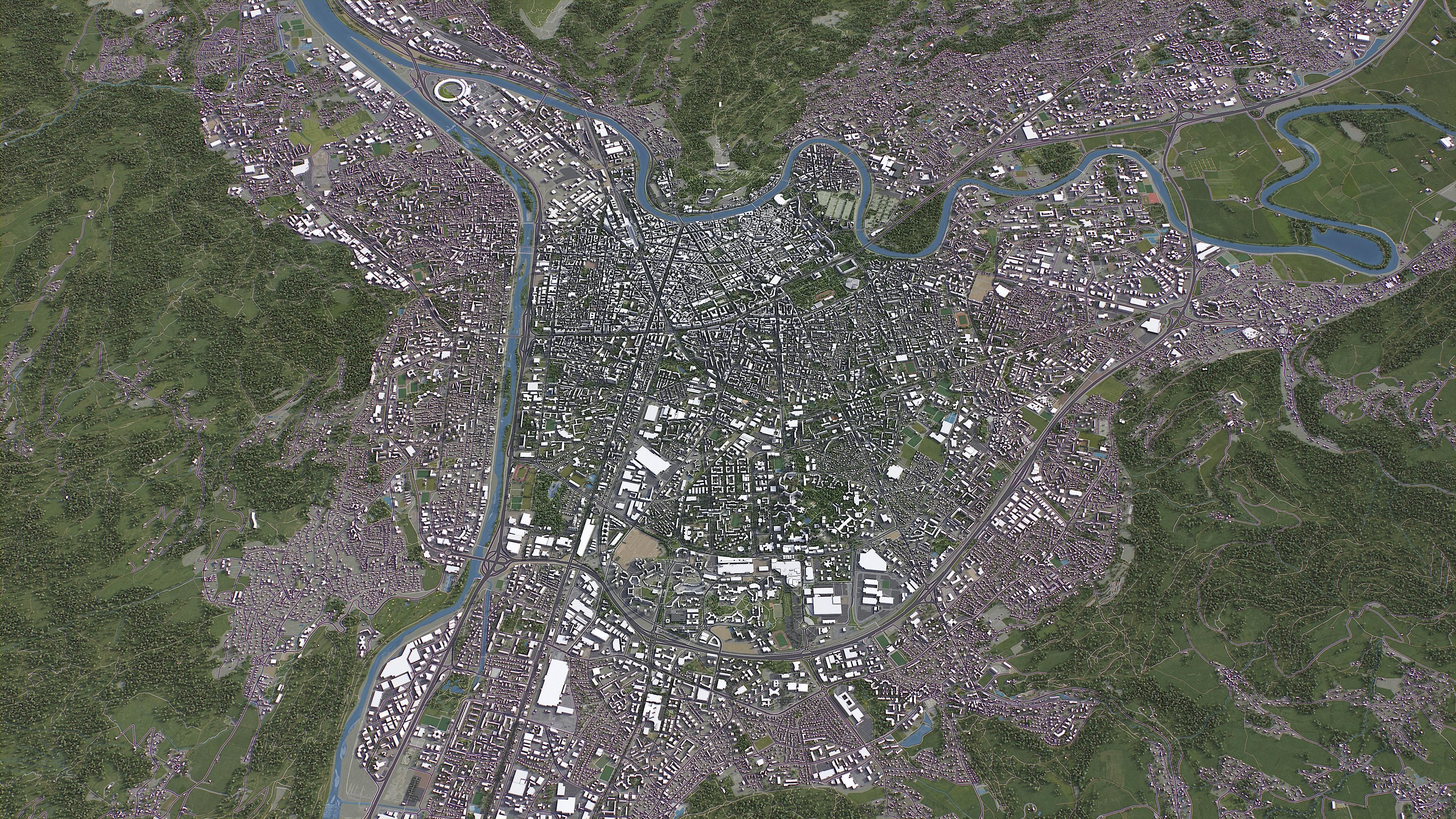 Grenoble - 3D City Model Low-poly 3D model_17