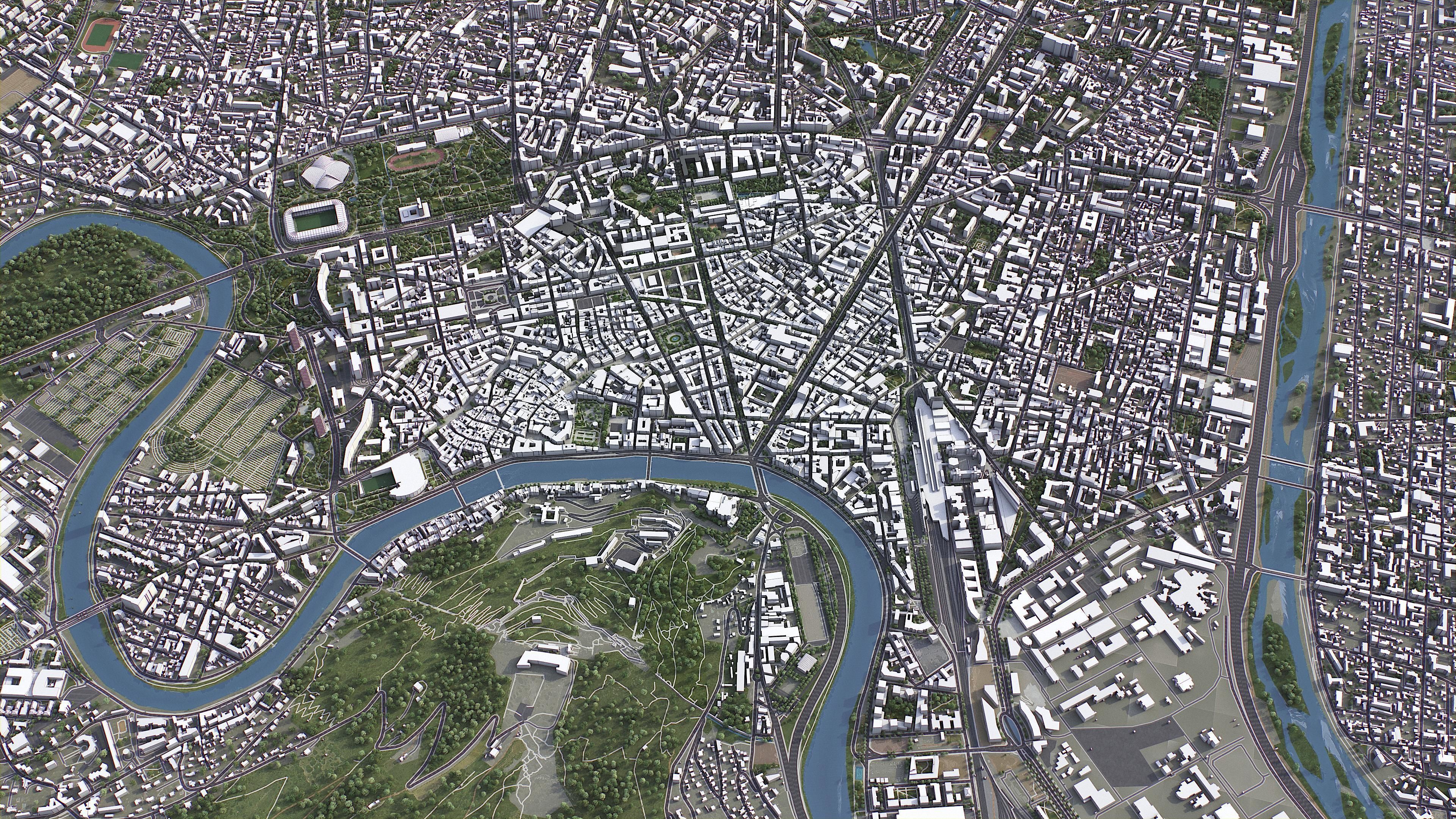 Grenoble - 3D City Model Low-poly 3D model_5