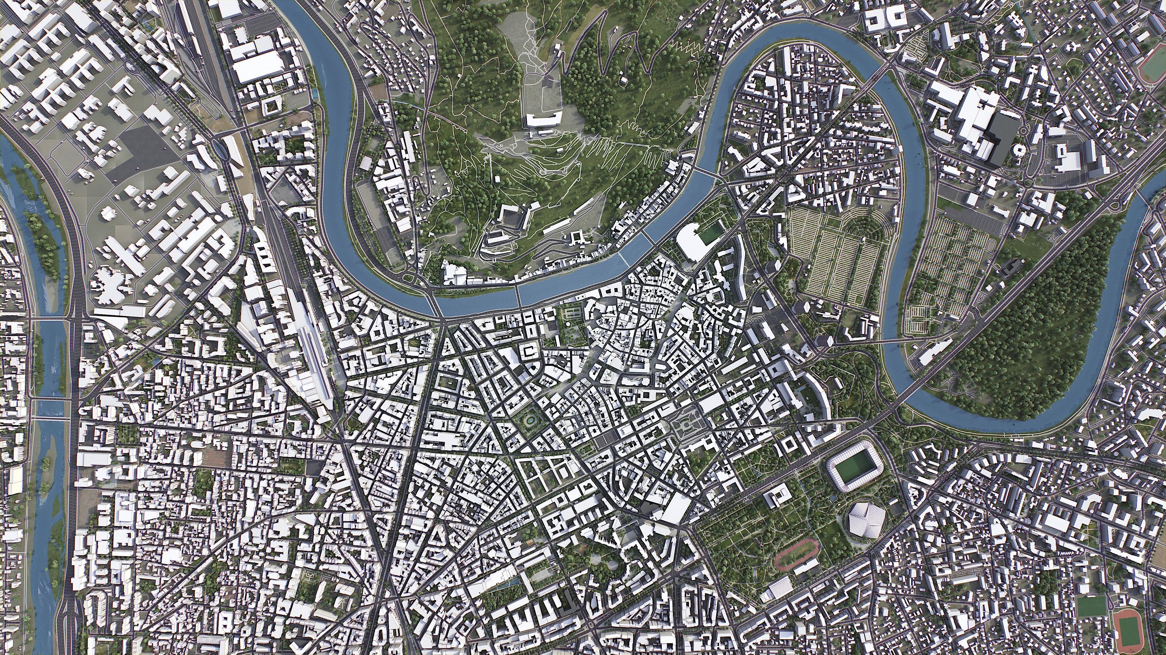 Grenoble - 3D City Model Low-poly 3D model_8