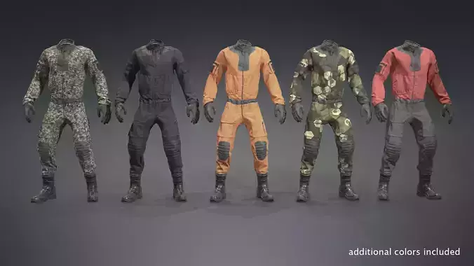 Sci-fi Uniform Overalls Low-poly 3D model