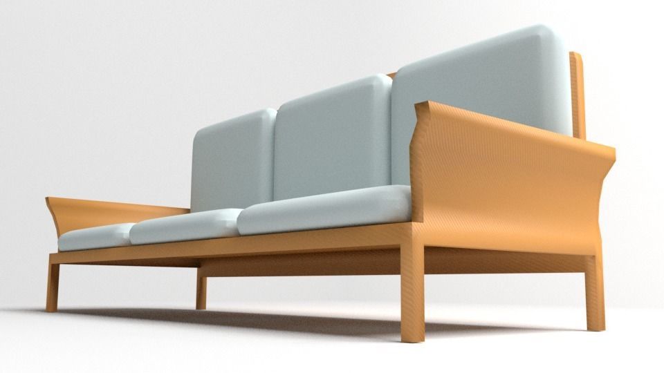 Sofa Three-Seater 5 3D model_3