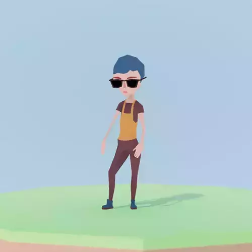 Simple Girl Tina Low-poly 3D model