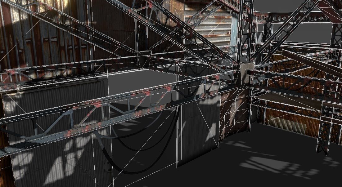 Lowpoly rusty hangar  Low-poly 3D model_12