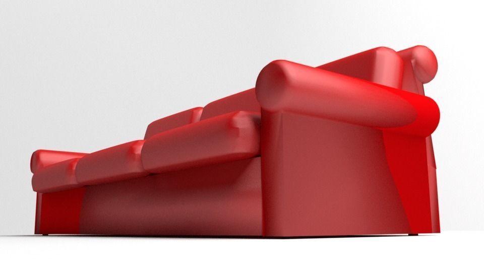 Sofa Three-Seater 10 3D model_3