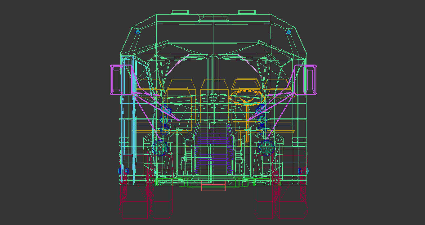 Low Poly Vintage Bus 01 Low-poly 3D model_16