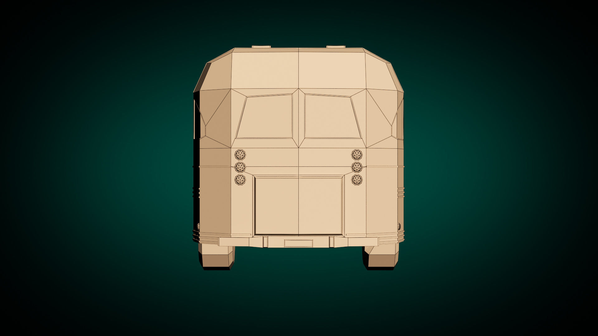 Low Poly Vintage Bus 01 Low-poly 3D model_13